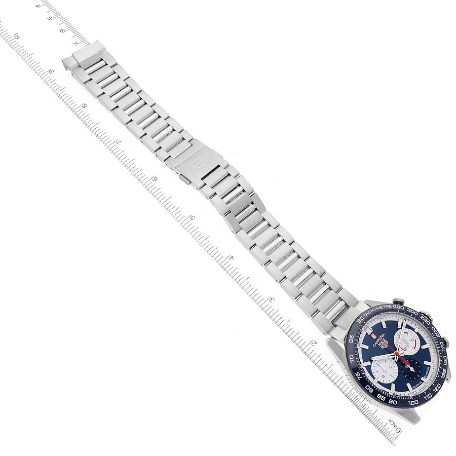 Tag Heuer Blue Stainless Steel Carrera 160 CBN2A1E Men's Wristwatch 44 Mm