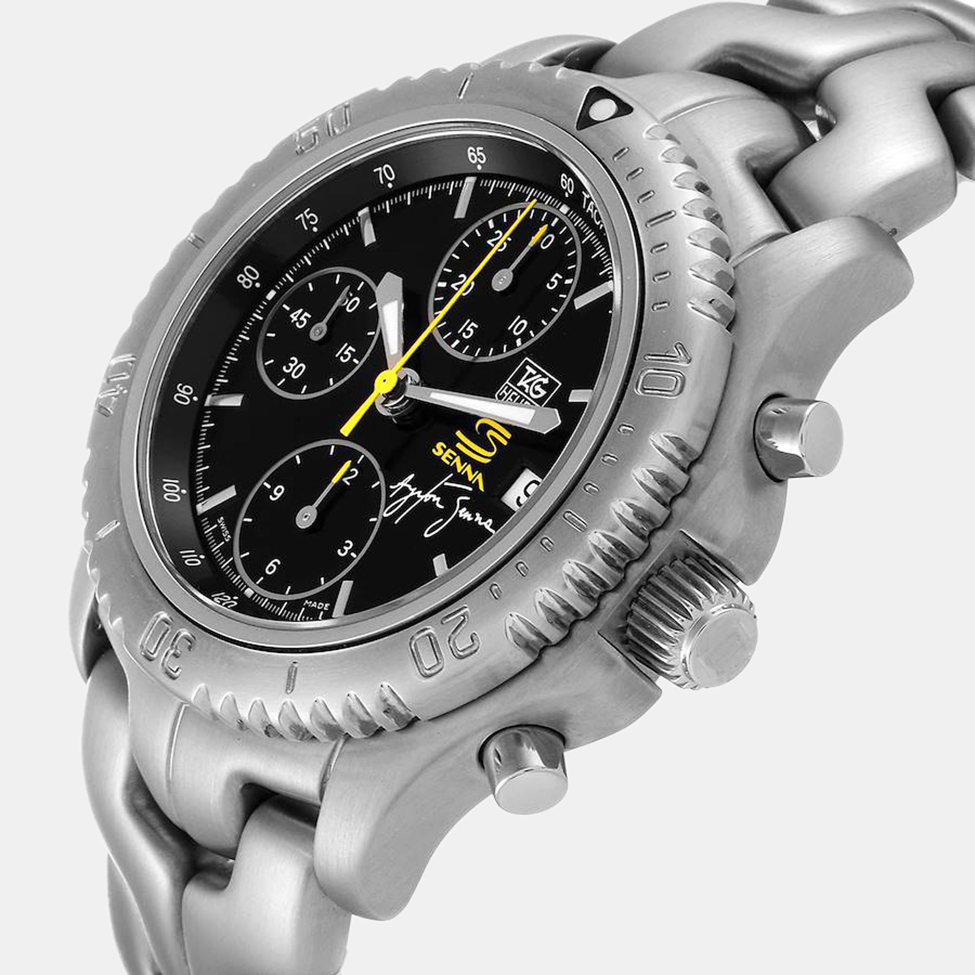Tag Heuer Black Stainless Steel Link CT2115 Automatic Men's Wristwatch 41 mm
Tag Heuer Black Stainless Steel Link CT2115 Automatic Men's Wristwatch 41 mm