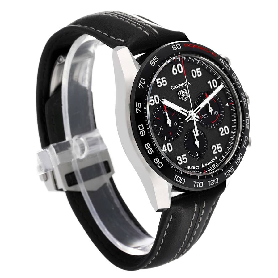 Tag Heuer Black Stainless Steel Carrera Porsche LE CBN2A1F Men's Wristwatch 44 Mm