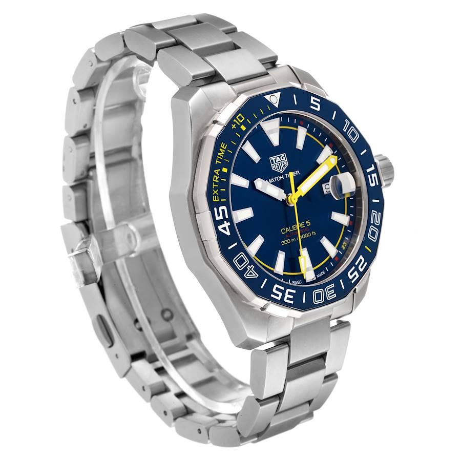 Tag Heuer Blue Stainless Steel Aquaracer Shinji Kagawa Limited Edition WAY201H Men's Wristwatch 43 Mm