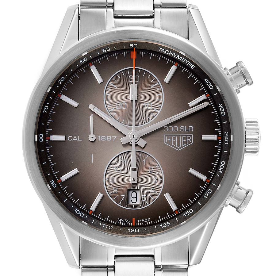 Tag Heuer Brown Stainless Steel Carrera 300 SLR Calibre 1887 CAR2112 Men's Wristwatch 41 Mm