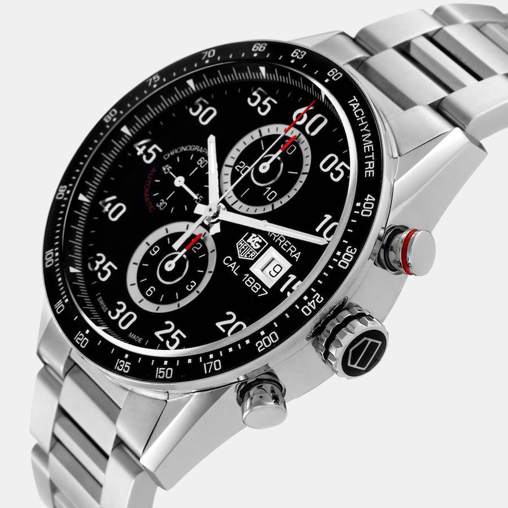 Tag Heuer Black Stainless Steel Carrera CAR2A10 Automatic Men's Wristwatch 43 mm
Tag Heuer Black Stainless Steel Carrera CAR2A10 Automatic Men's Wristwatch 43 mm