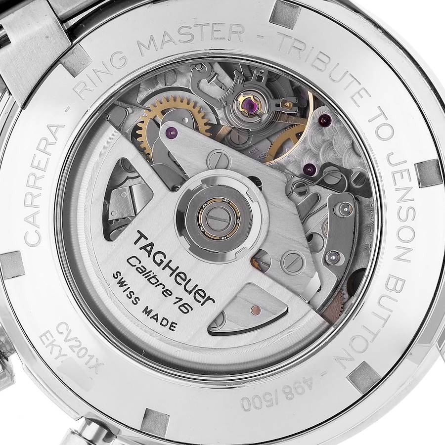 Tag Heuer Black Stainless Steel Carrera CV201X Men's Wristwatch 41 Mm