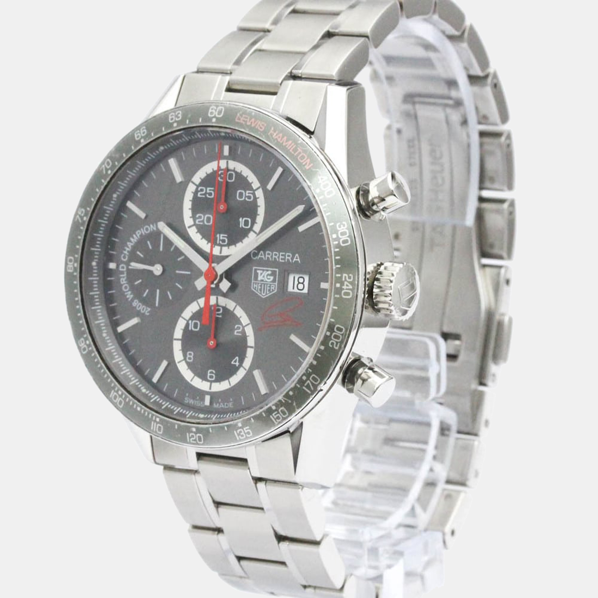 Tag Heuer Grey Stainless Steel Carrera CV201M Automatic Men's Wristwatch 41mm