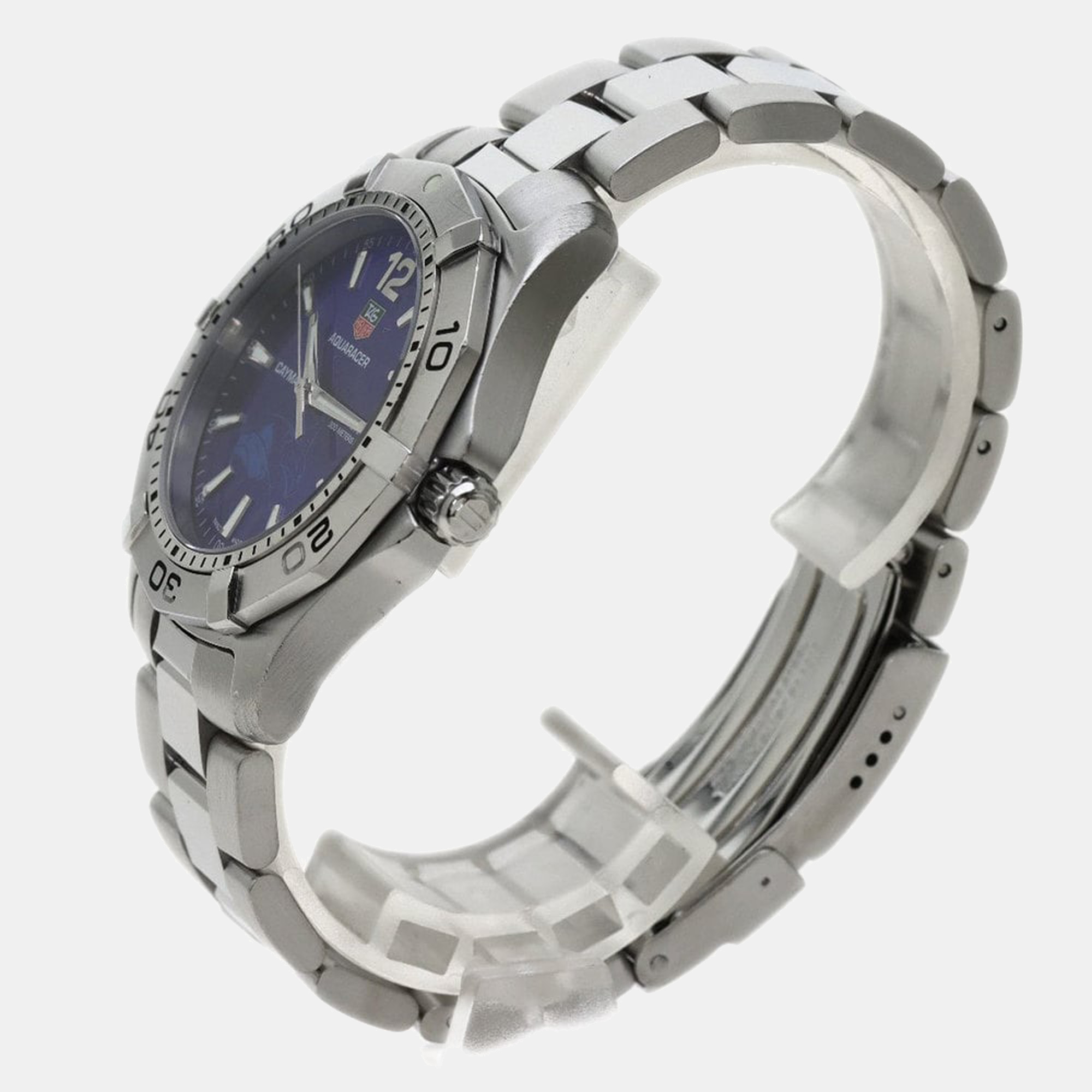 Tag Heuer Blue Stainless Steel Aquaracer WAF111F Men's Wristwatch 39 Mm
