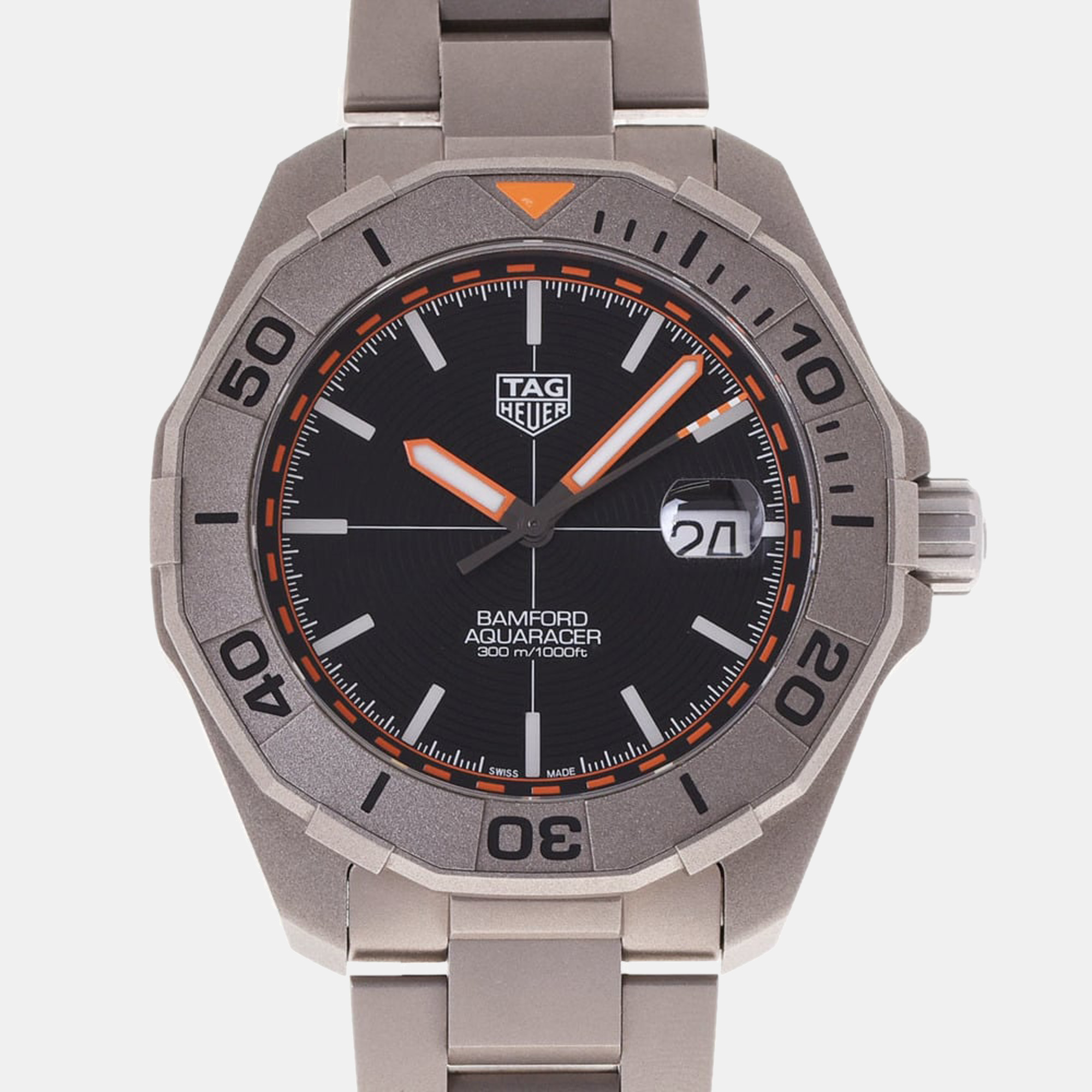 Tag Heuer Black Titanium Aquaracer Calibre 5 WAY208F.BF0638 Men's Wristwatch 43 Mm
