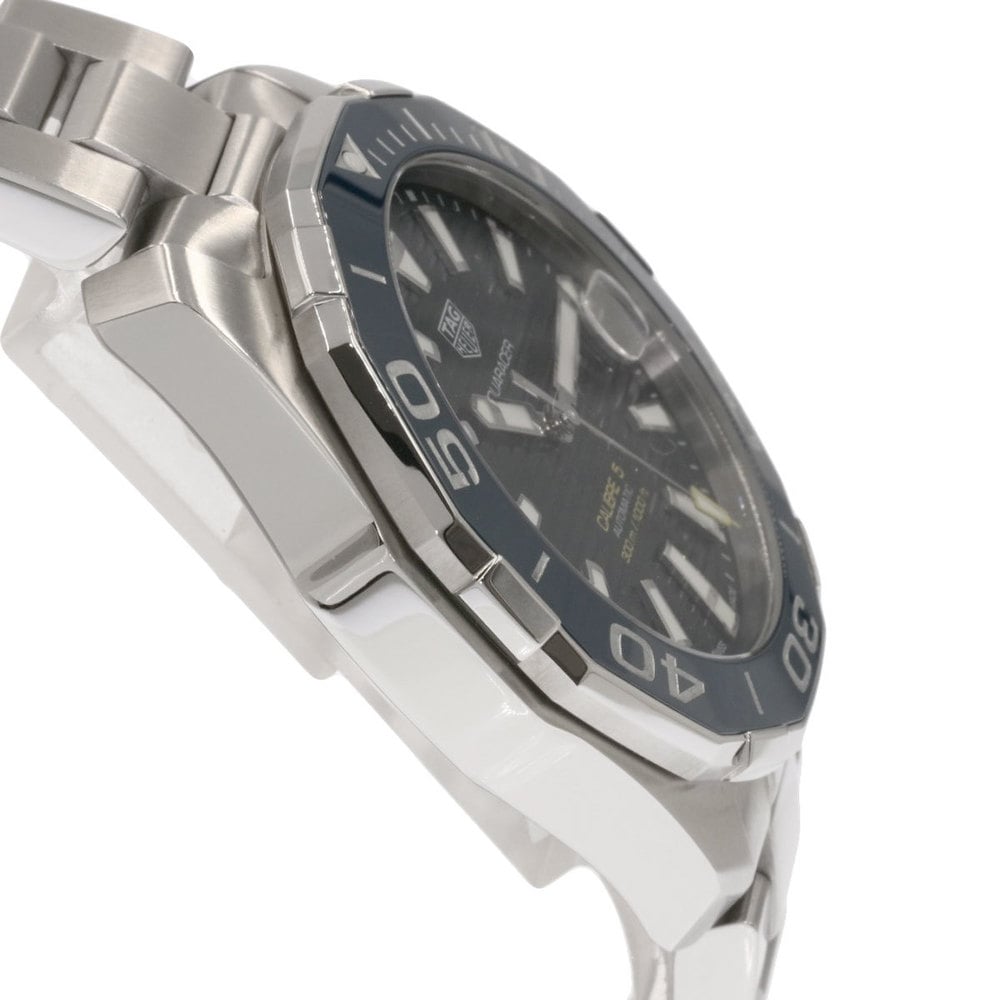 Tag Heuer Navy Blue Stainless Steel Aquaracer Calibre 5 WAY201B Automatic Men's Wristwatch 43mm