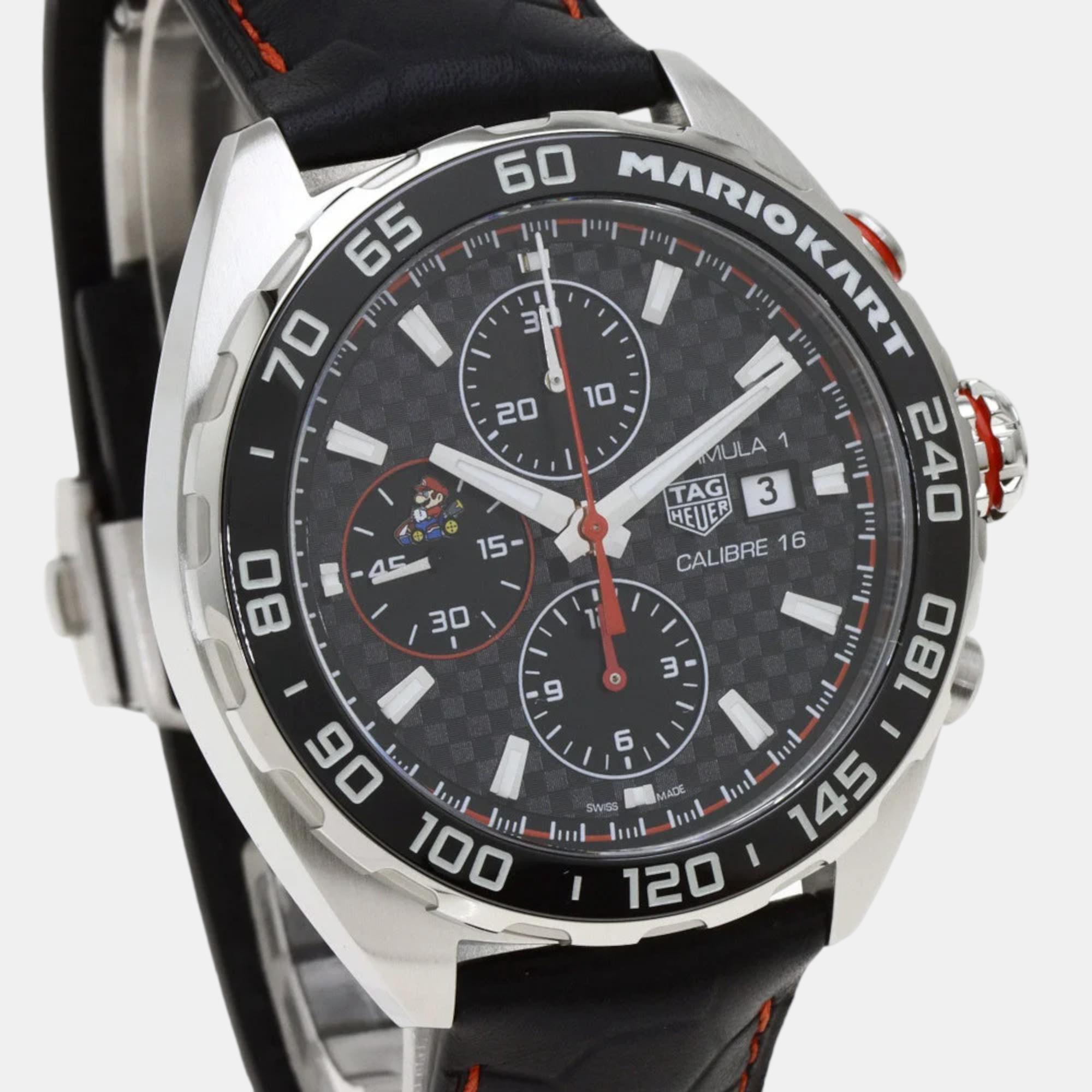 Tag Heuer Black Stainless Steel Formula 1 CAZ201E.FC6517 Men's Wristwatch 44 Mm
