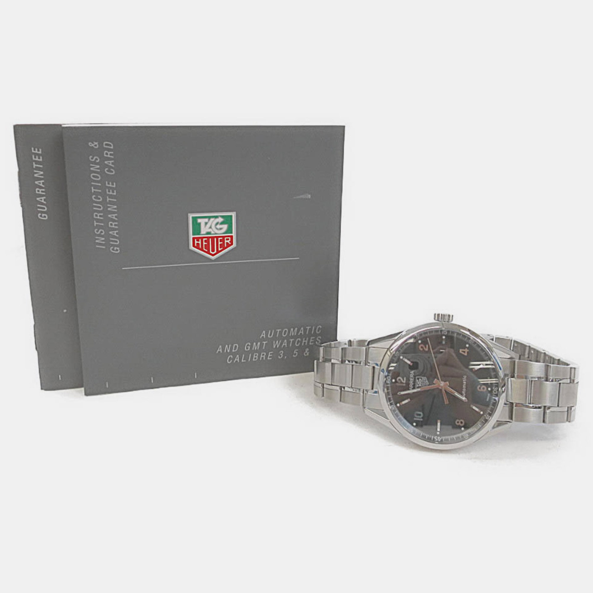 Tag Heuer Black Stainless Steel Carrera WV211B Automatic Men's Wristwatch 39 Mm
