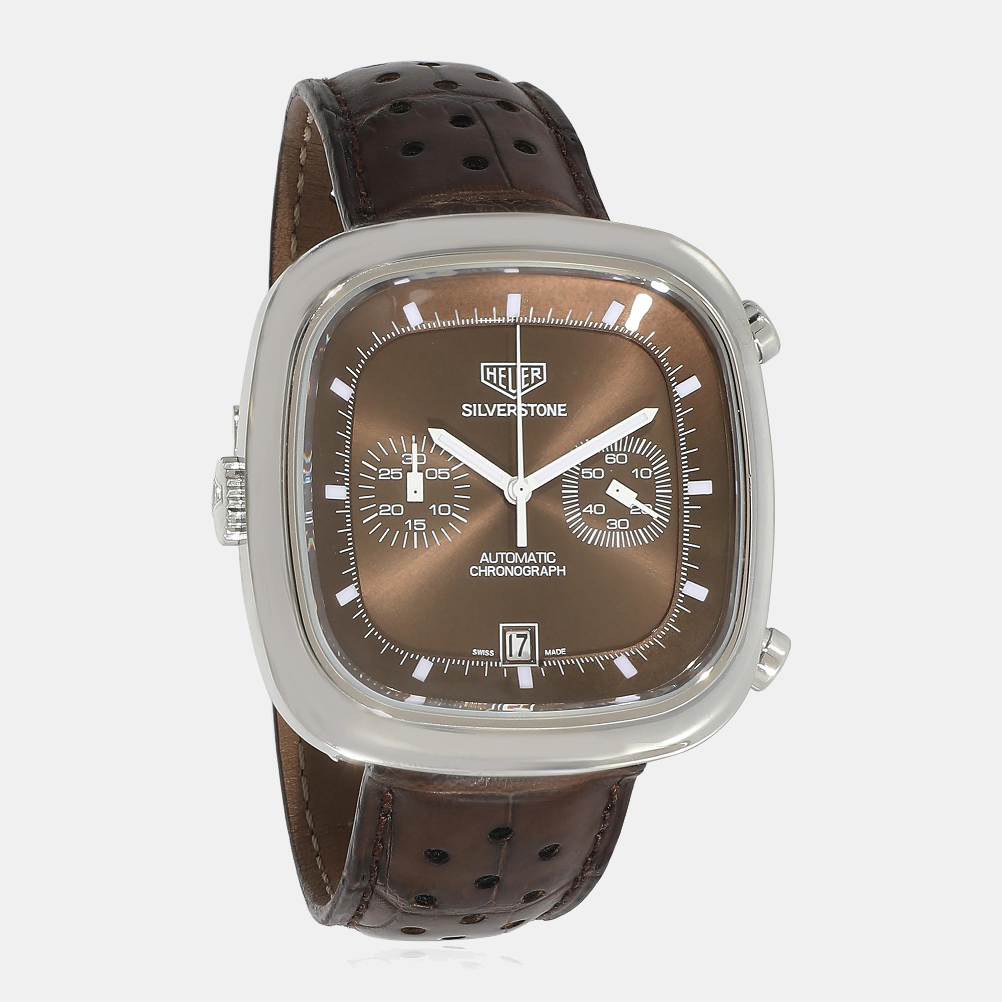 Tag Heuer Brown Stainless Steel Silverstone CAM2111.FC6259 Automatic Men's Wristwatch 42 Mm