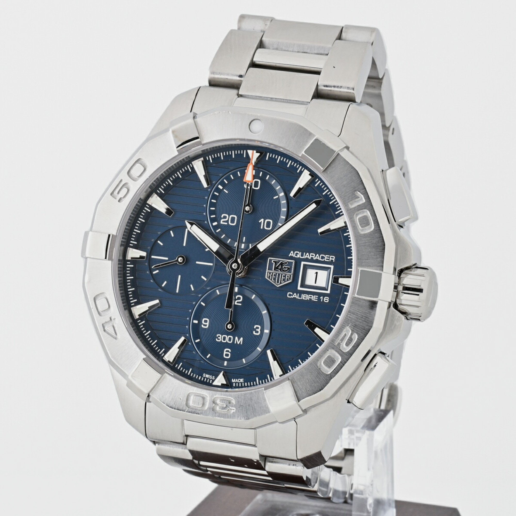 Tag Heuer Blue Stainless Steel Aquaracer CAY2112.BA0927 Automatic Men's Wristwatch 43 Mm