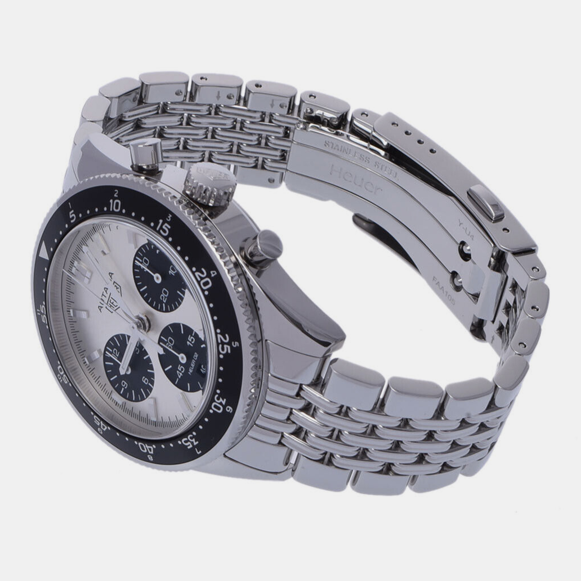 Tag Heuer Silver Stainless Steel Autavia Heritage CBE2111.BA0687 Automatic Chronograph Men's Wristwatch 42 Mm