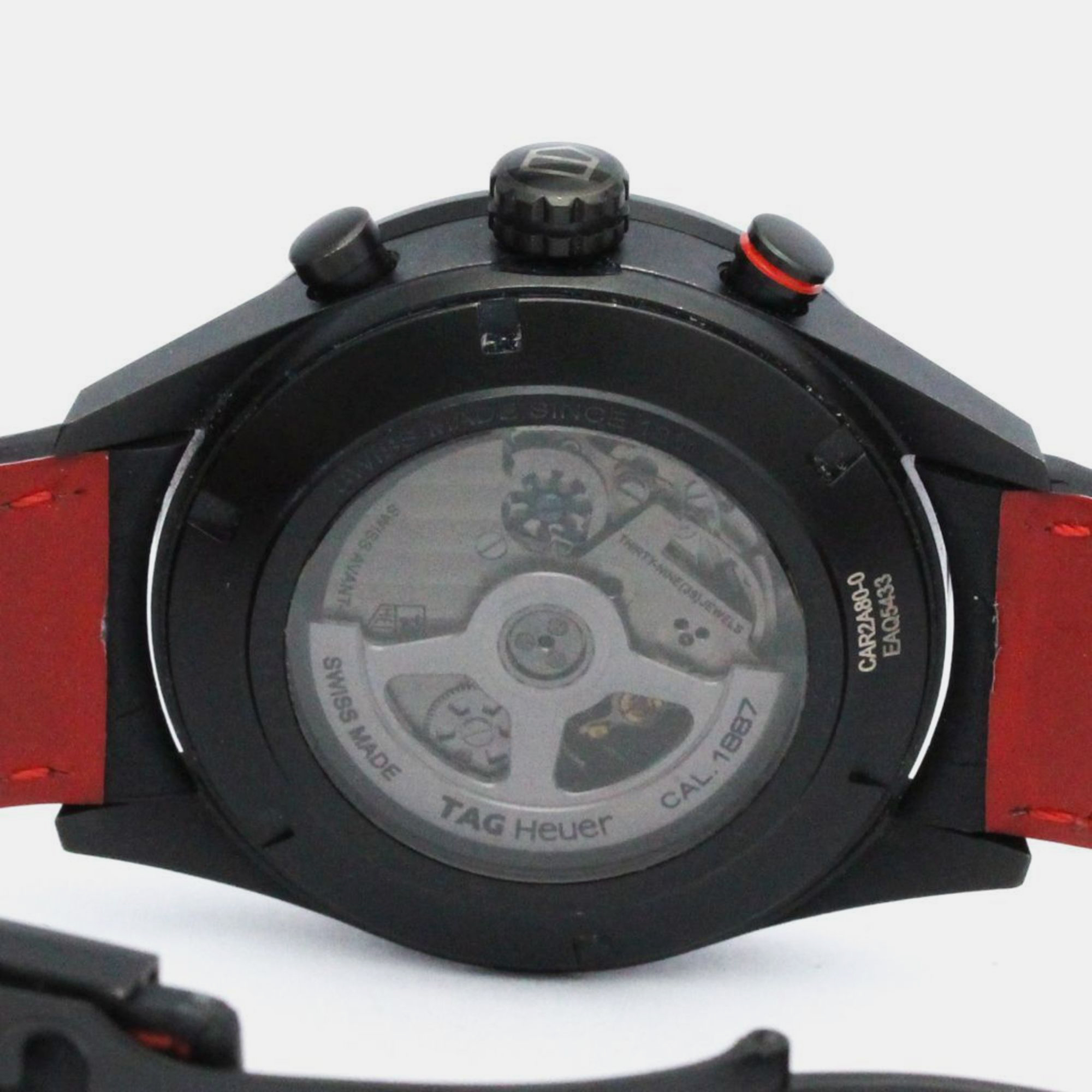 Tag Heuer Black Titanium Carrera CAR2A80 Automatic Men's Wristwatch 43 Mm