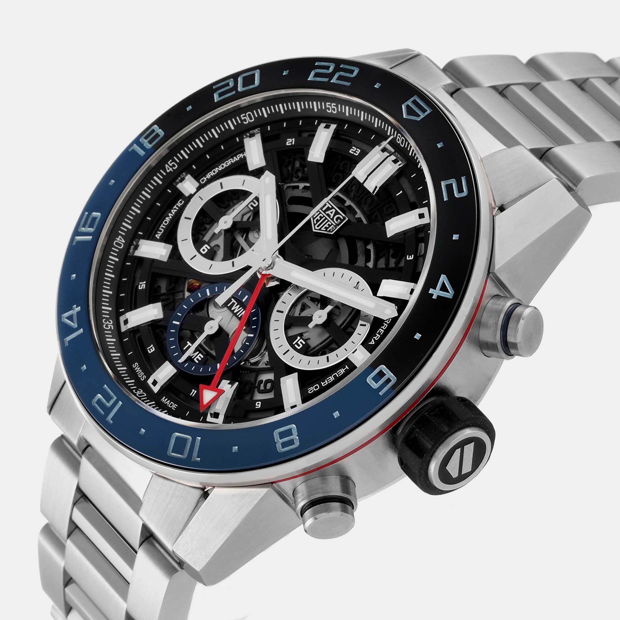 Tag Heuer Black Stainless Steel Carrera CBG2A1Z Automatic Men's Wristwatch 45 mm
Tag Heuer Black Stainless Steel Carrera CBG2A1Z Automatic Men's Wristwatch 45 mm