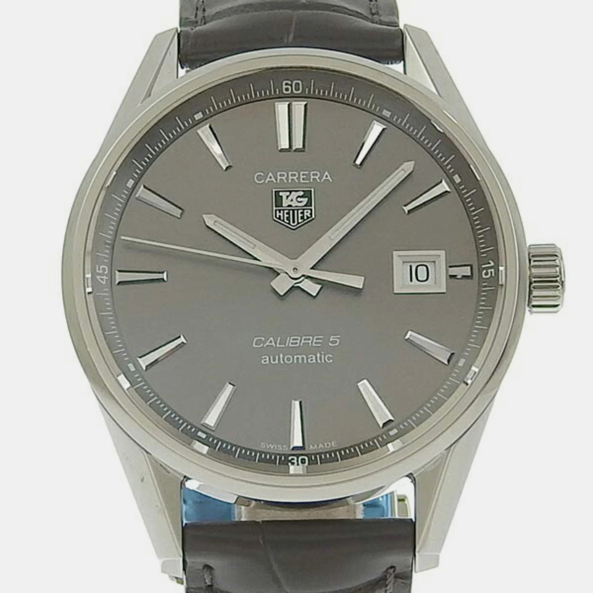 Tag Heuer Grey Stainless Steel Carrera WAR211C Automatic Men's Wristwatch 39 Mm