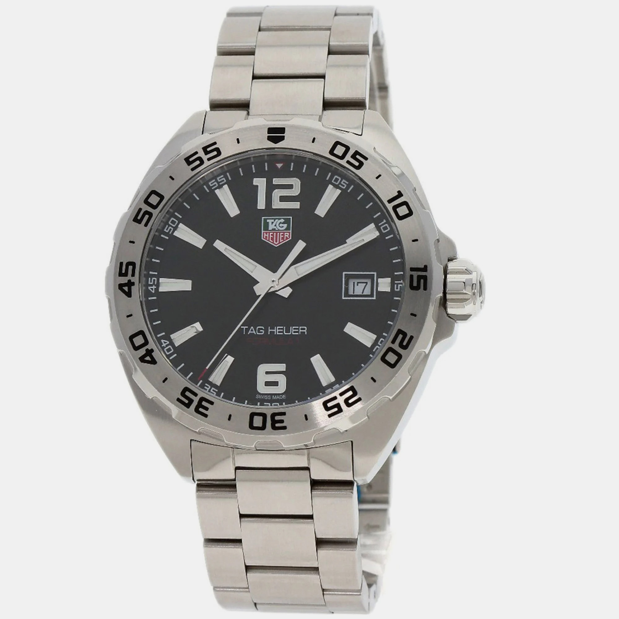 Tag Heuer Black Stainless Steel Formula 1 WAZ1112.BA0875 Quartz Men's Wristwatch 41 mm
Tag Heuer Black Stainless Steel Formula 1 WAZ1112.BA0875 Quartz Men's Wristwatch 41 mm