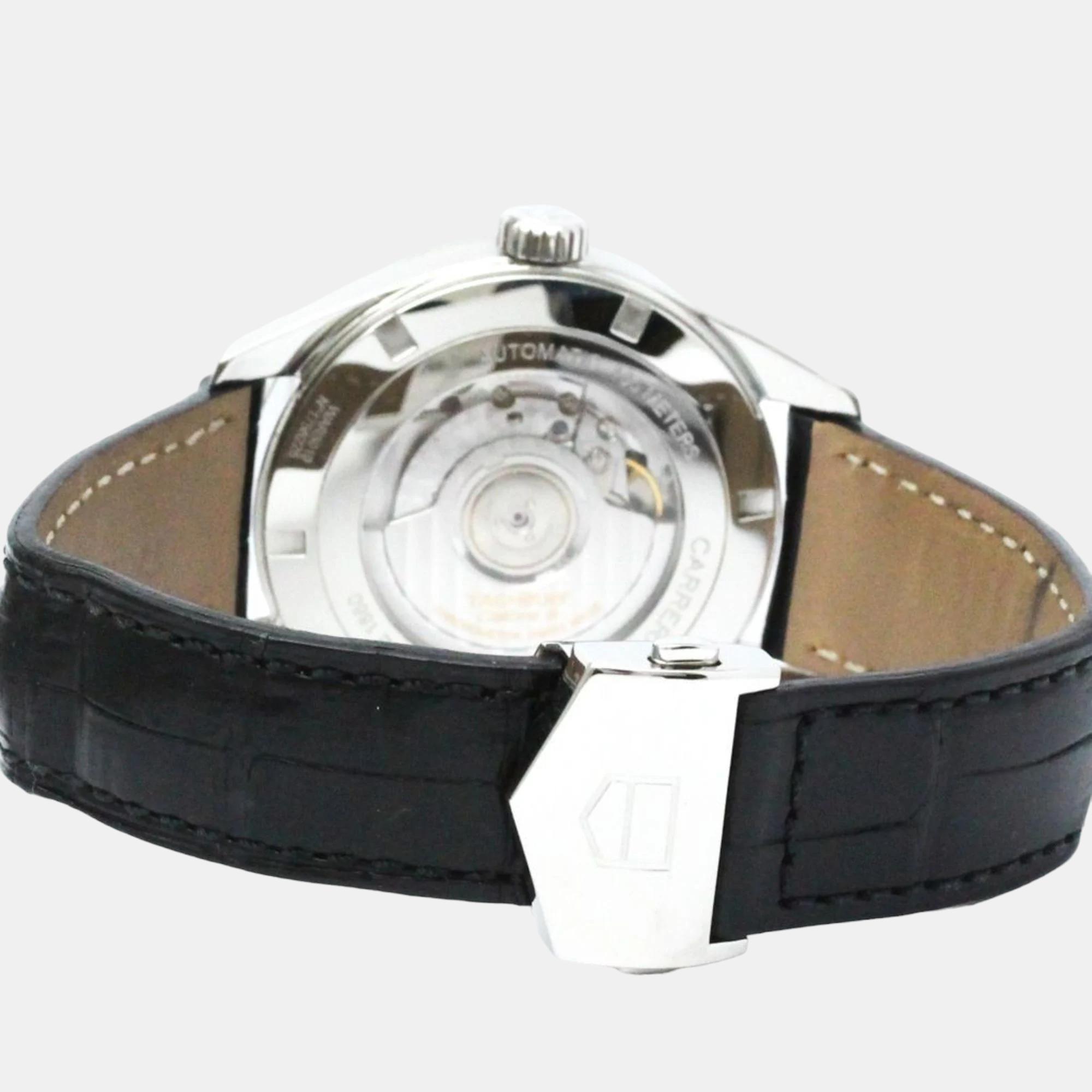 Tag Heuer Black Stainless Steel Carrera WAR5010 Automatic Men's Wristwatch 41 Mm