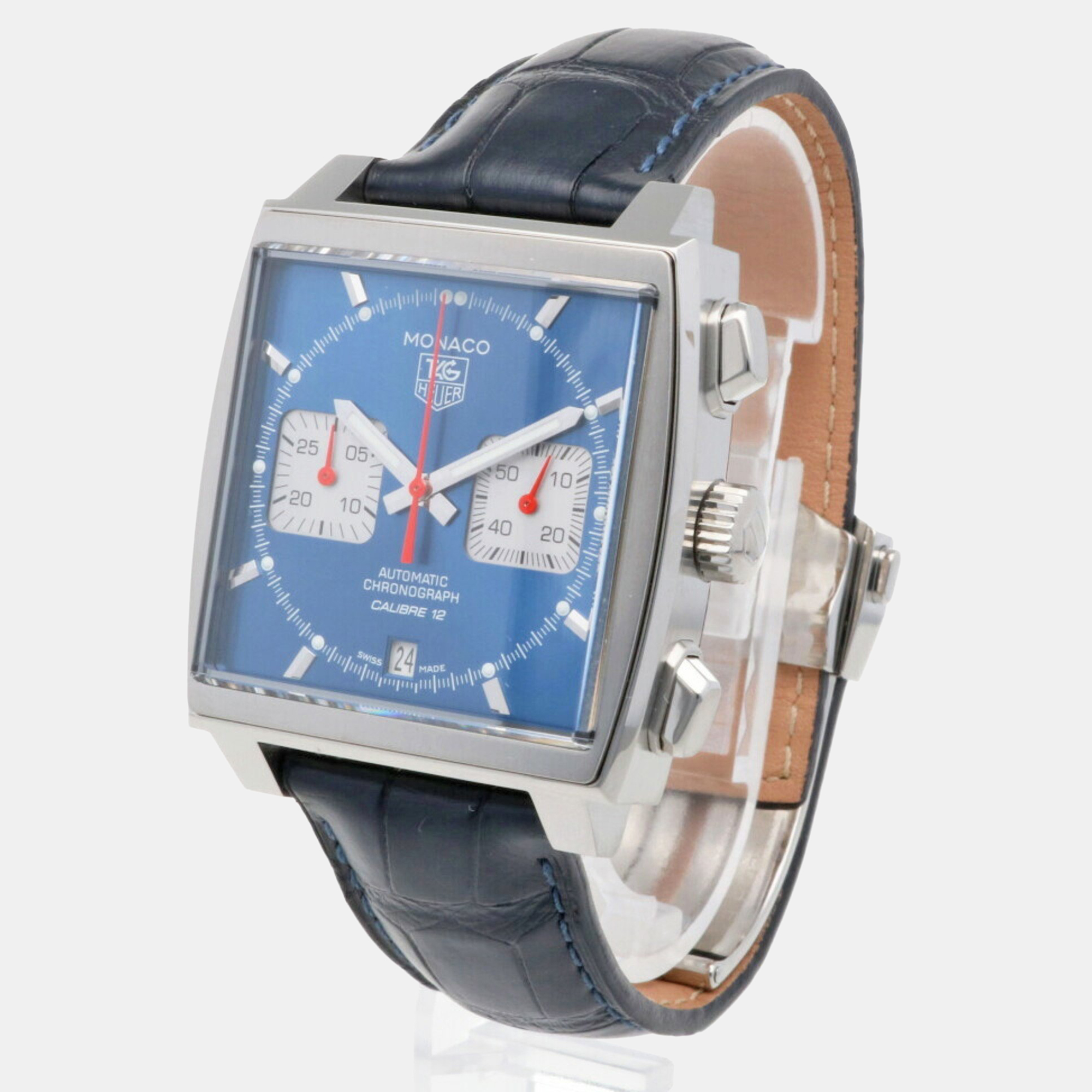 Tag Heuer Blue Stainless Steel Monaco CAW2111-1 Automatic Men's Wristwatch 39 Mm