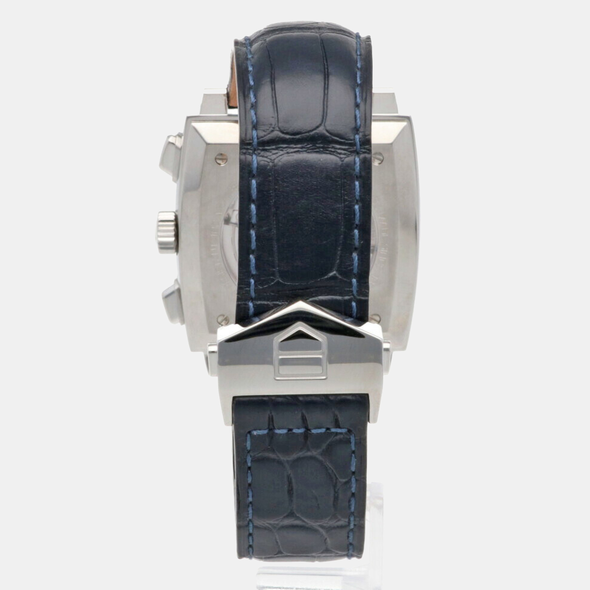 Tag Heuer Blue Stainless Steel Monaco CAW2111-1 Automatic Men's Wristwatch 39 Mm