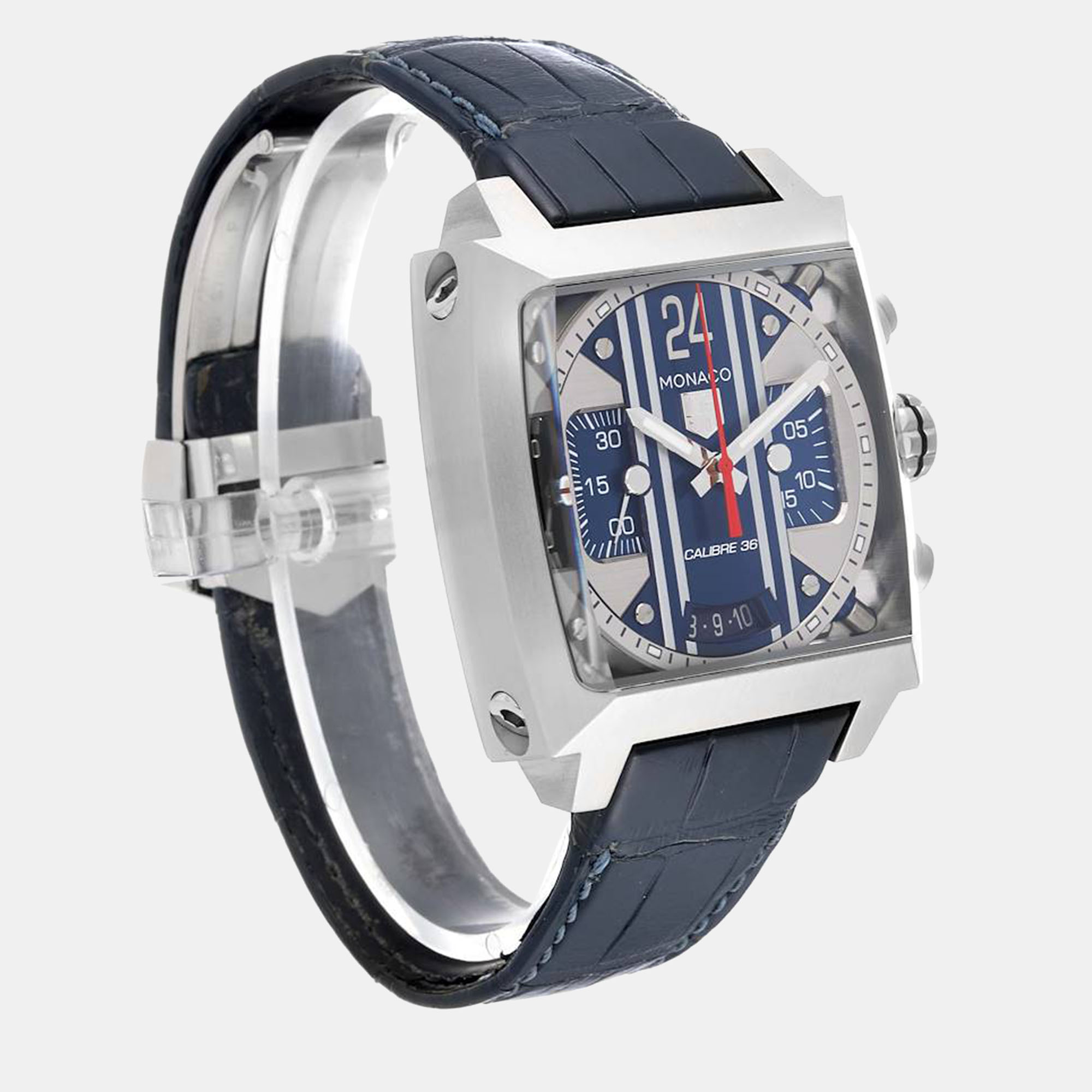 Tag Heuer Blue Stainless Steel Monaco CAL5111 Automatic Men's Wristwatch 40.5 Mm