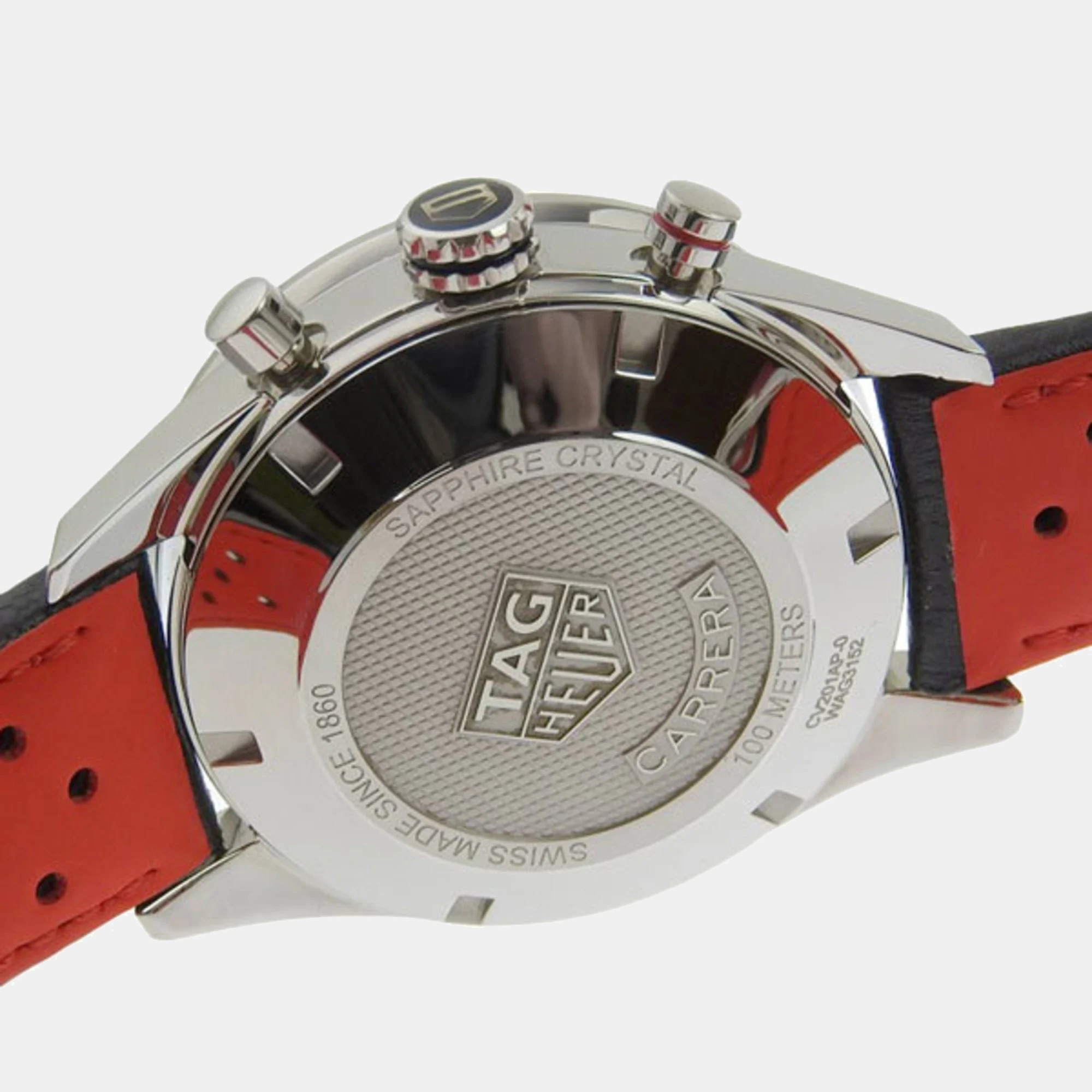 Tag Heuer Black Stainless Steel Carrera CV201AP Automatic Men's Wristwatch 41 Mm