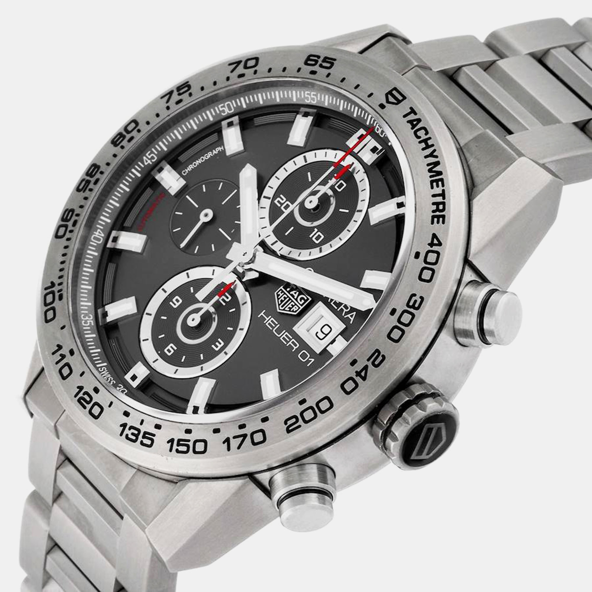 Tag Heuer Grey Titanium Carrera CAR208Z Automatic Men's Wristwatch 43 mm
Tag Heuer Grey Titanium Carrera CAR208Z Automatic Men's Wristwatch 43 mm