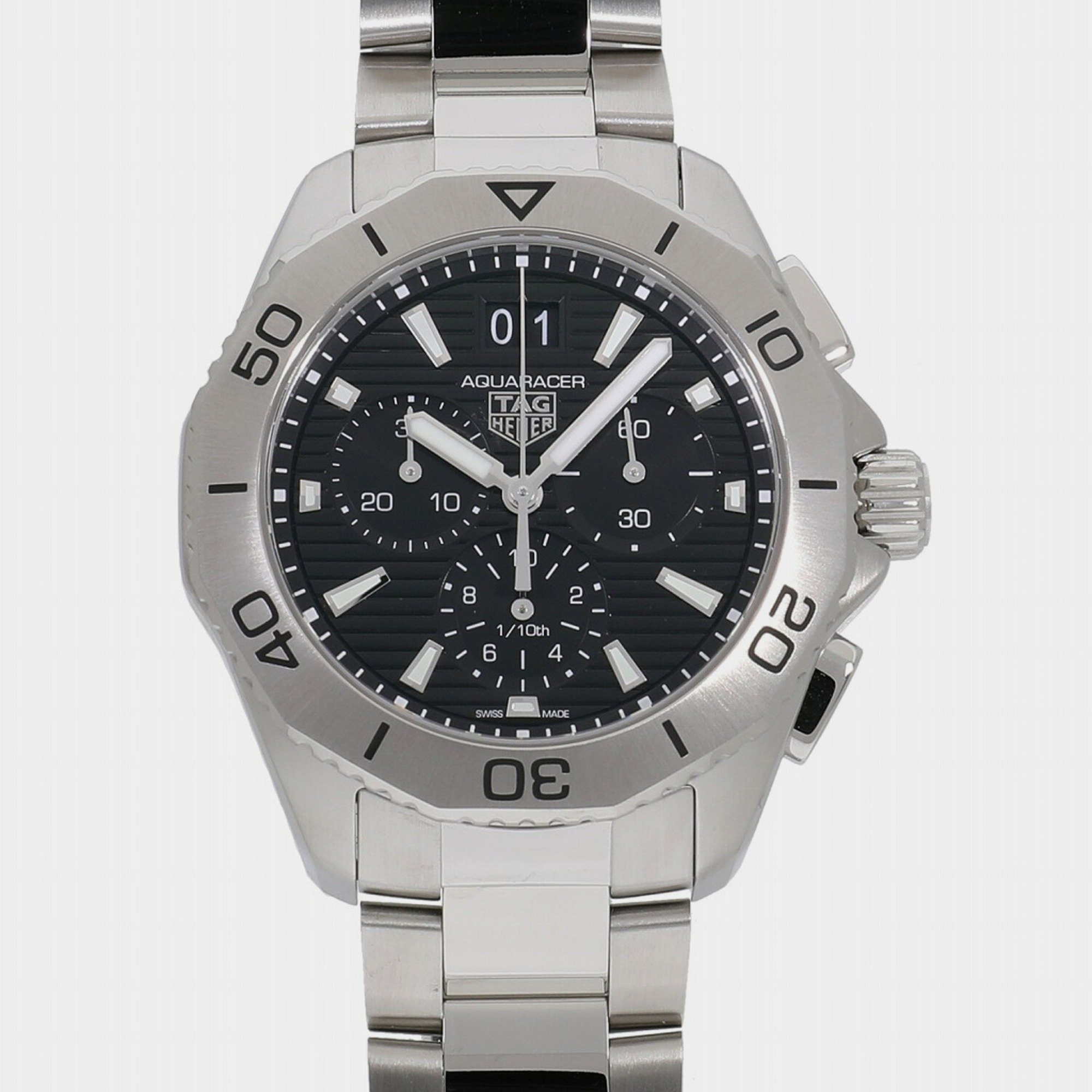 Tag heuer black stainless steel aquaracer cbp1110.ba0627 automatic men's wristwatch 40mm