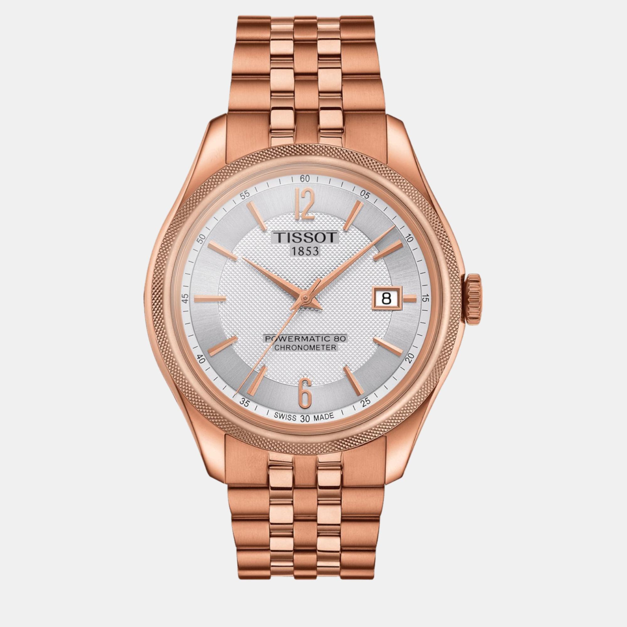 Tissot rose gold ballade powermatic 80 cosc t108.408.33.037.00 41mm