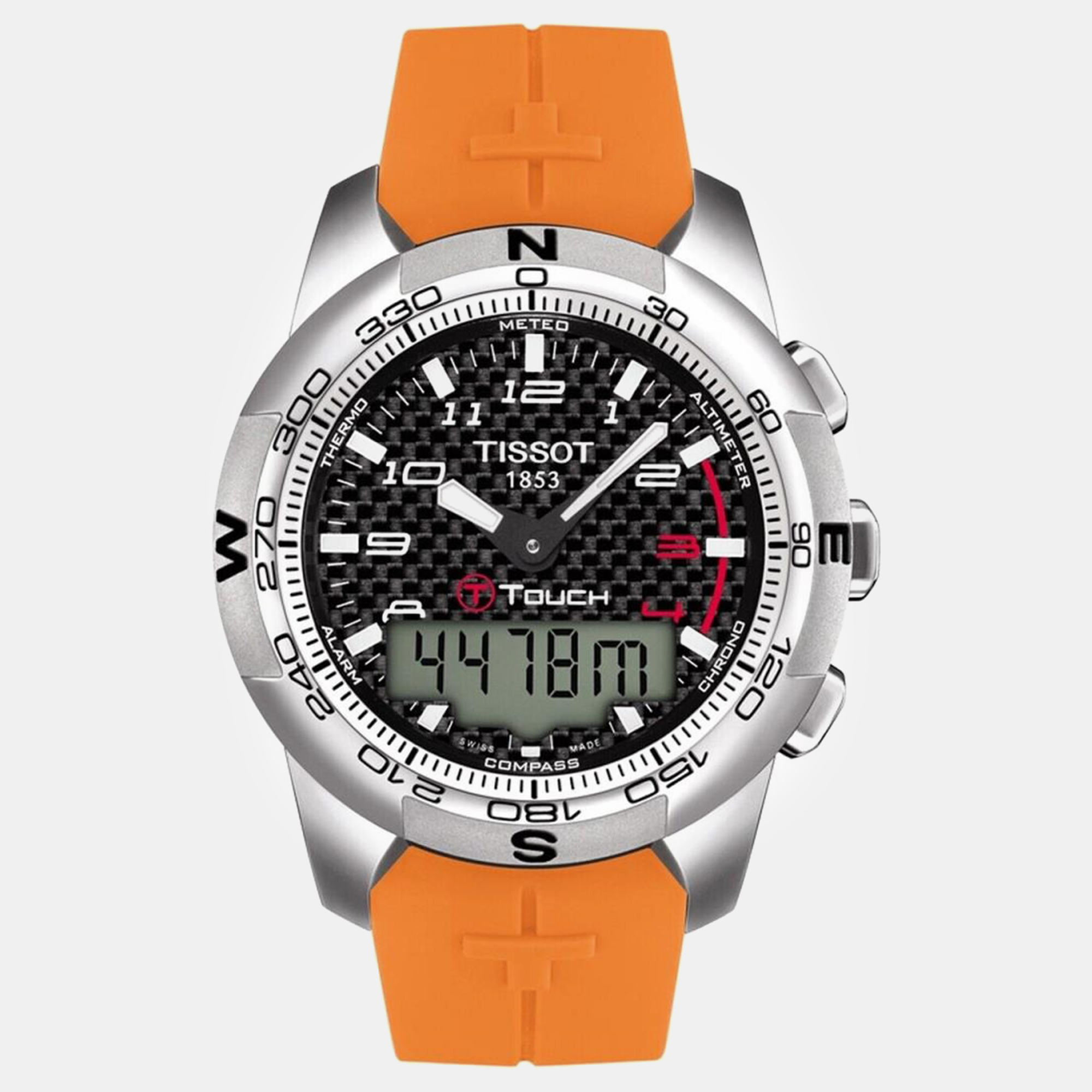 Tissot t-touch black orange digital multi function watch t0474204720701 42mm