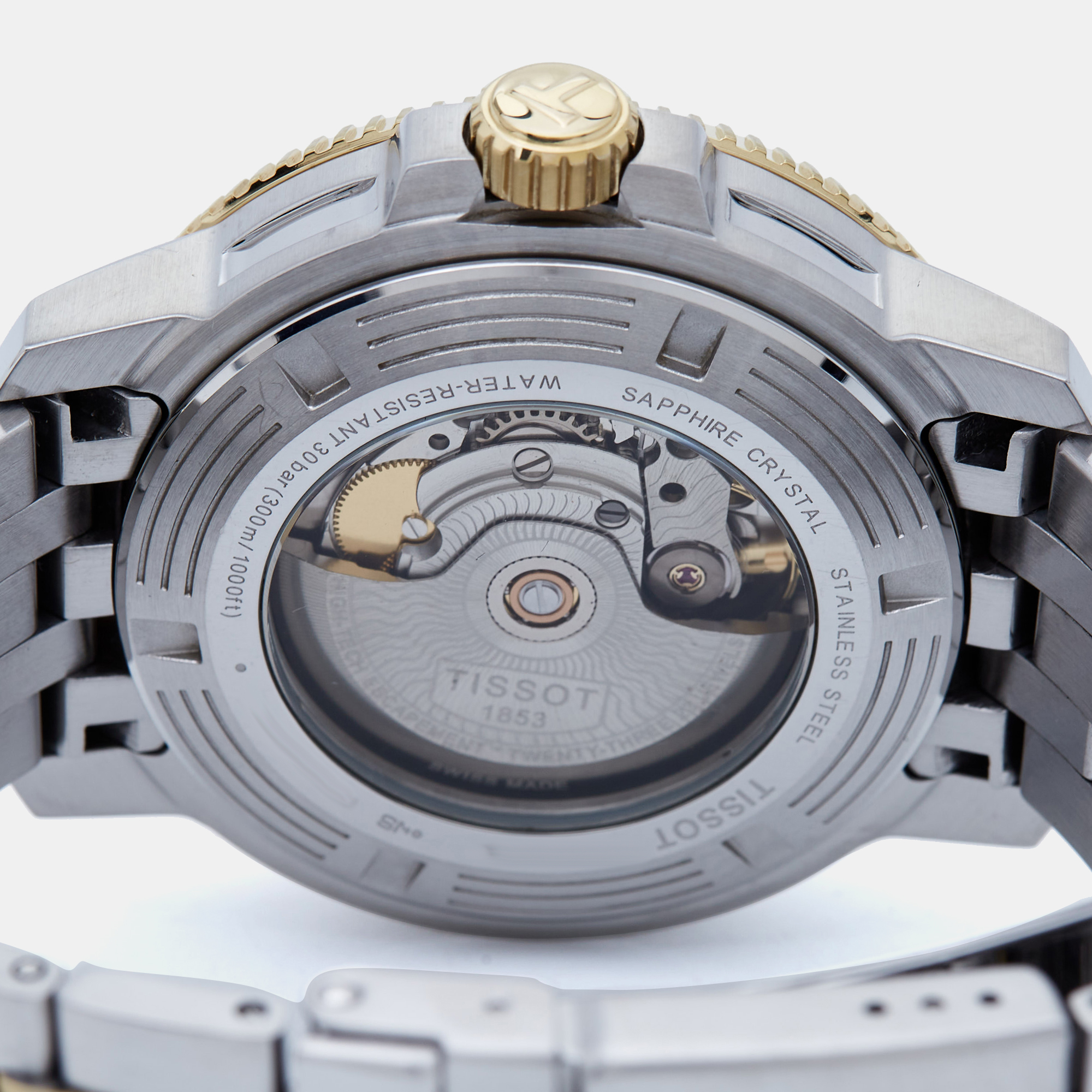 Tissot Black Two-Tone Stainless Steel Seastar 1000 T120.407.22.051.00 Men's Wristwatch 43 Mm