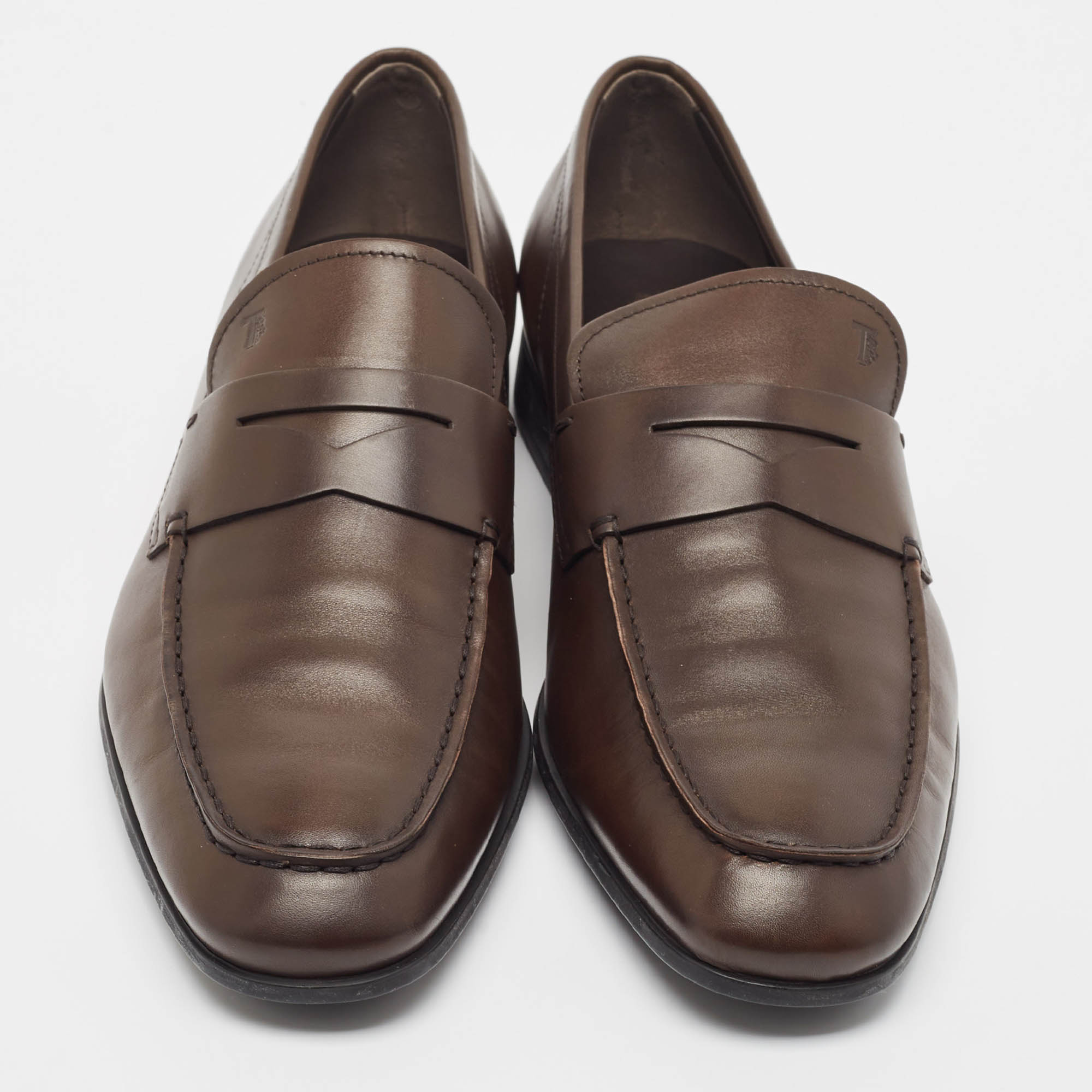 Tod's Brown Leather Penny Loafers Size 45.5