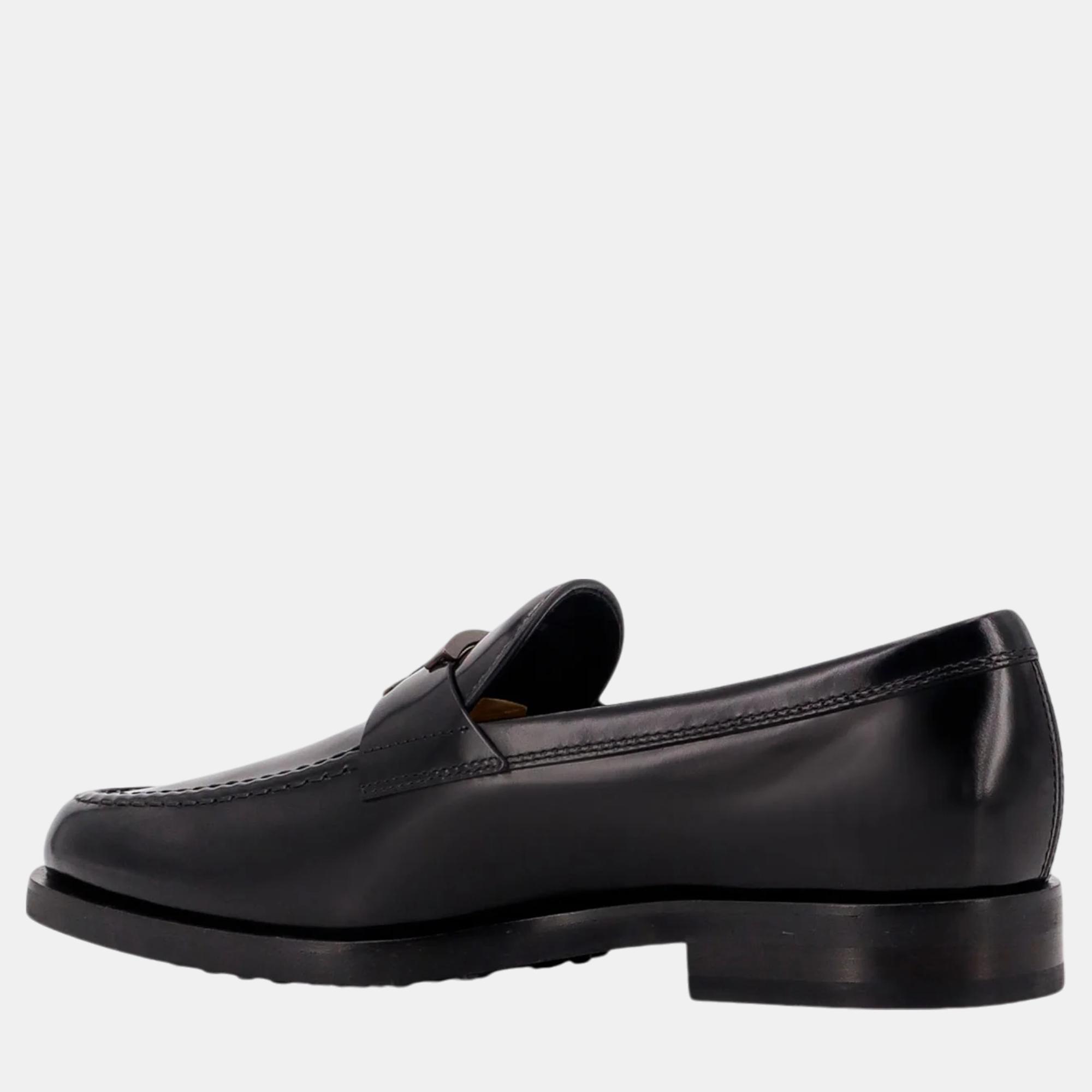 Tod'S Black Leather Loafers EU 42