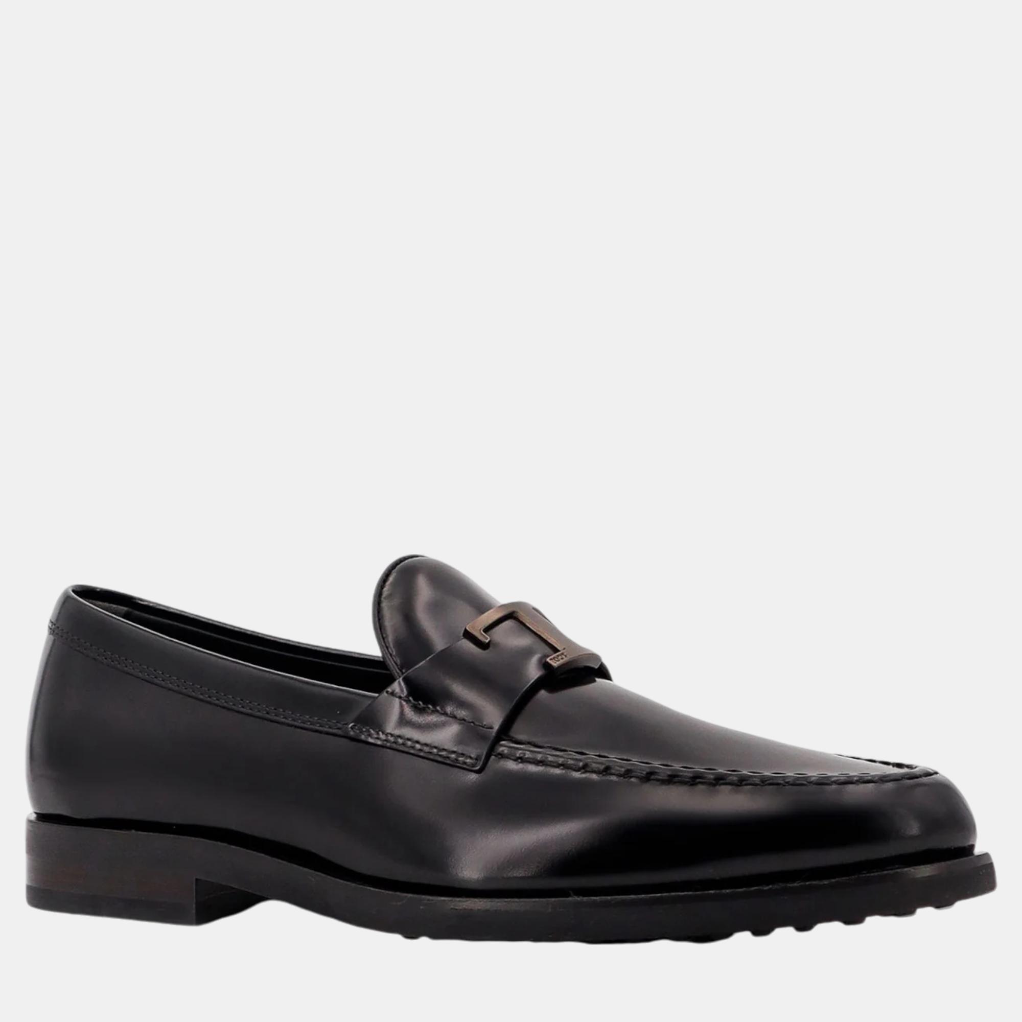 Tod'S Black Leather Loafers EU 42