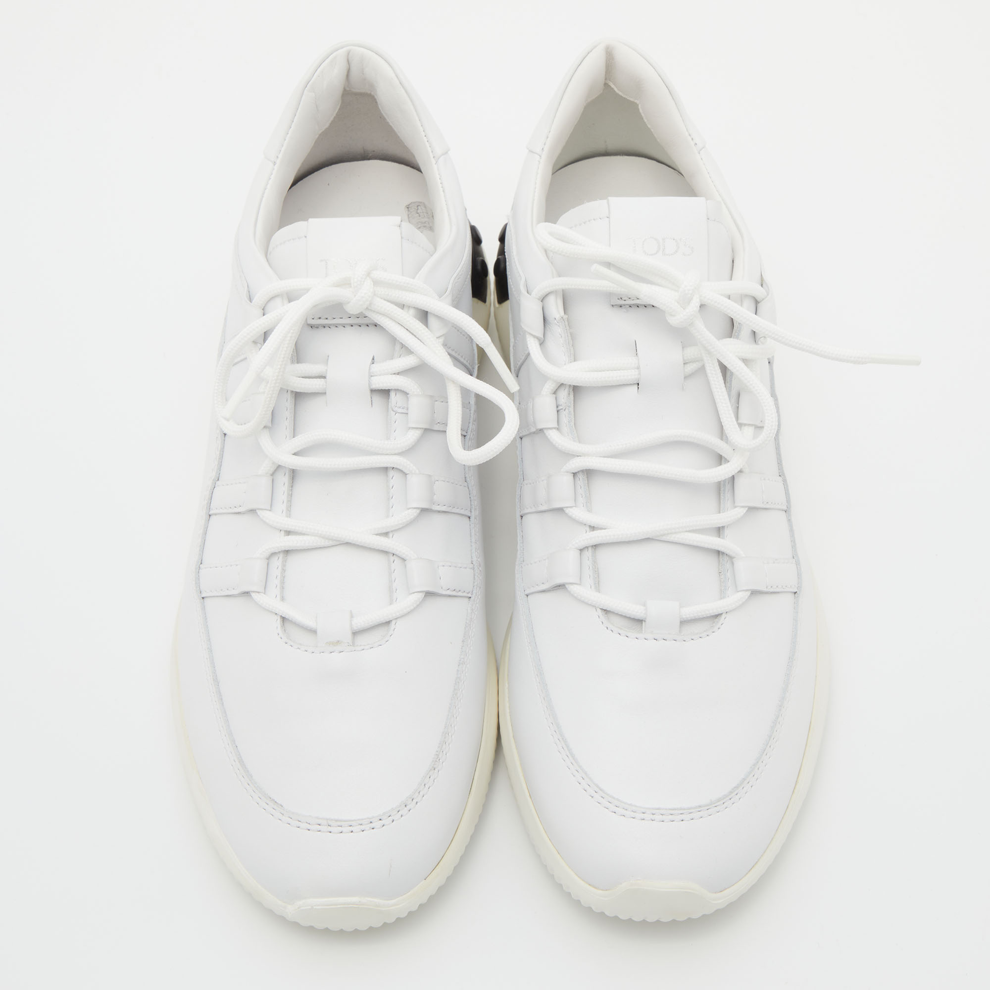 Tod's White Leather Low Top Sneakers Size 39.5
