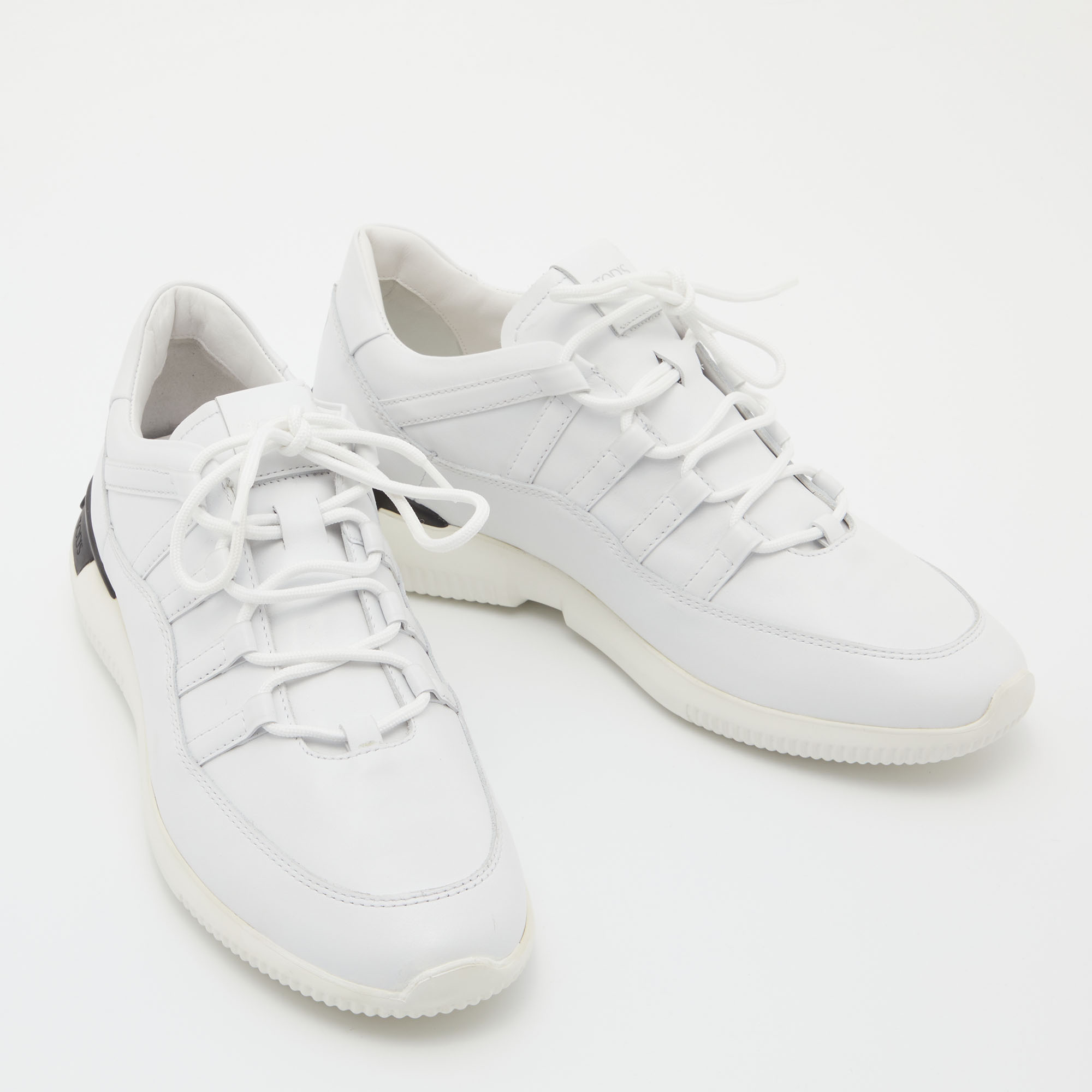 Tod's White Leather Low Top Sneakers Size 39.5