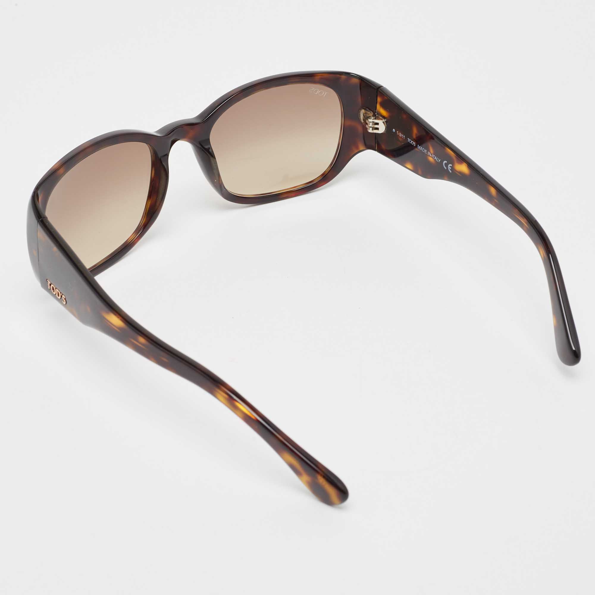 Tod's Brown Tortoise Gradient TO62 Rectangular Sunglasses
