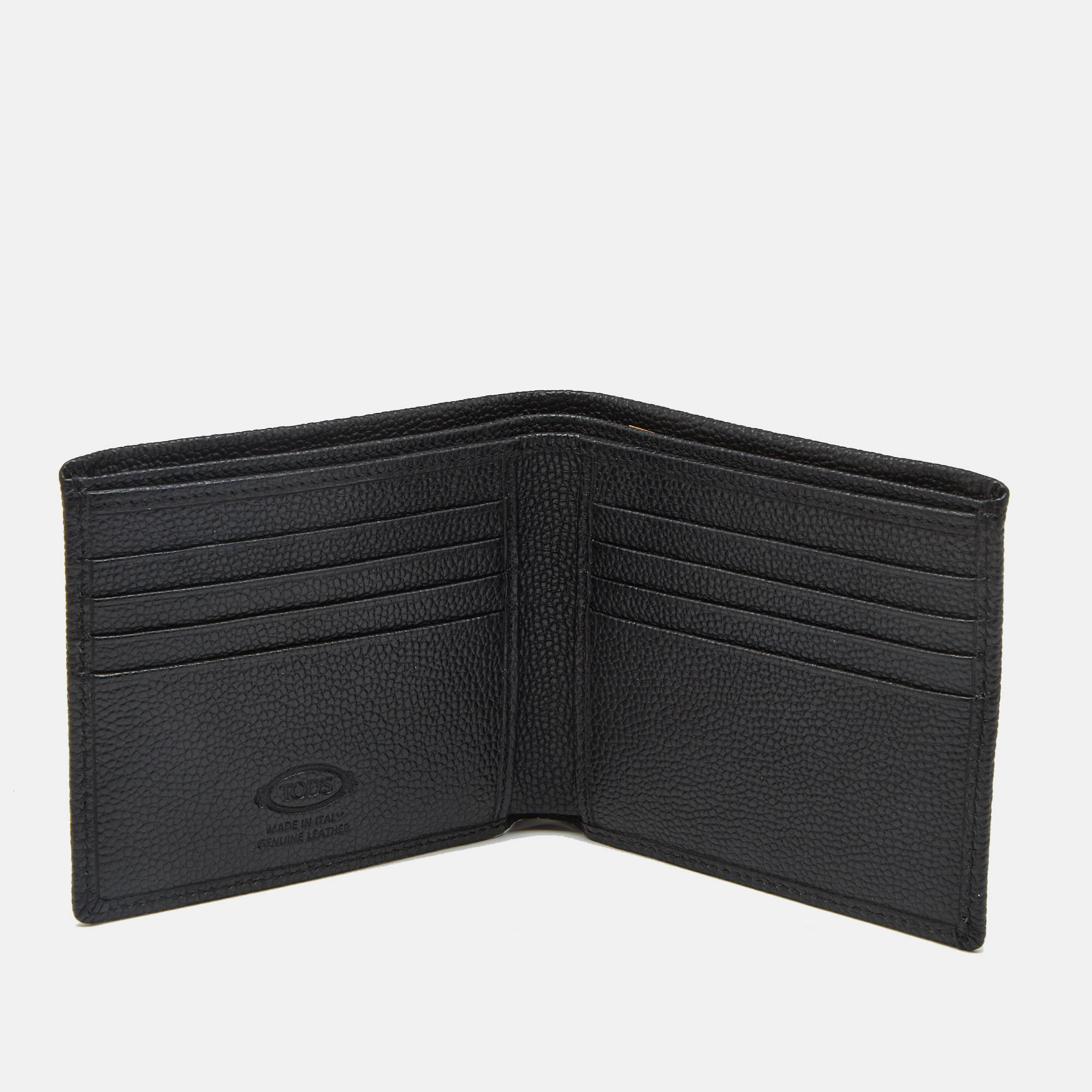 Tod's Black Leather Bifold Compact Wallet