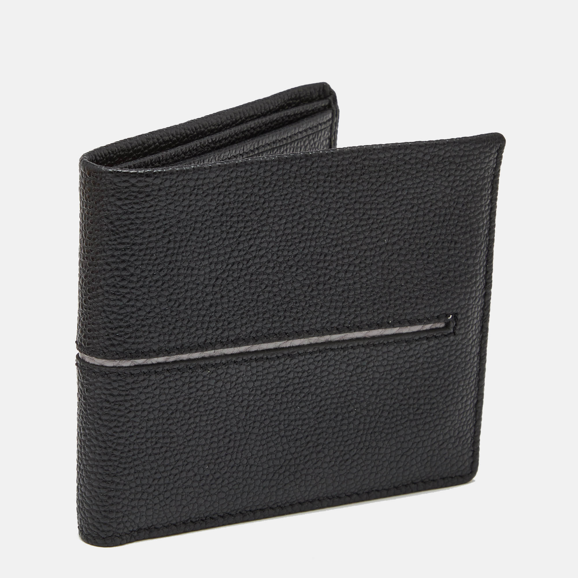 Tod's Black Leather Bifold Compact Wallet