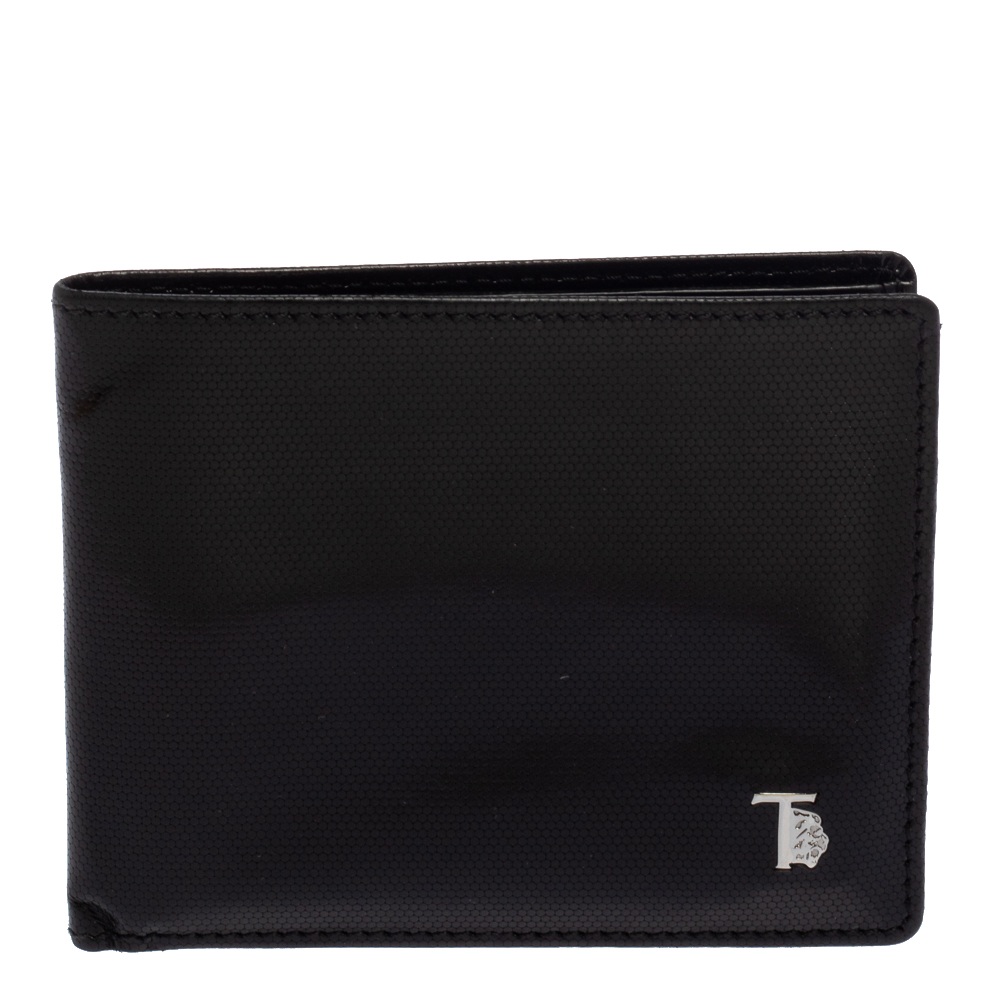 Tod's Black Textured Leather Bifold Wallet