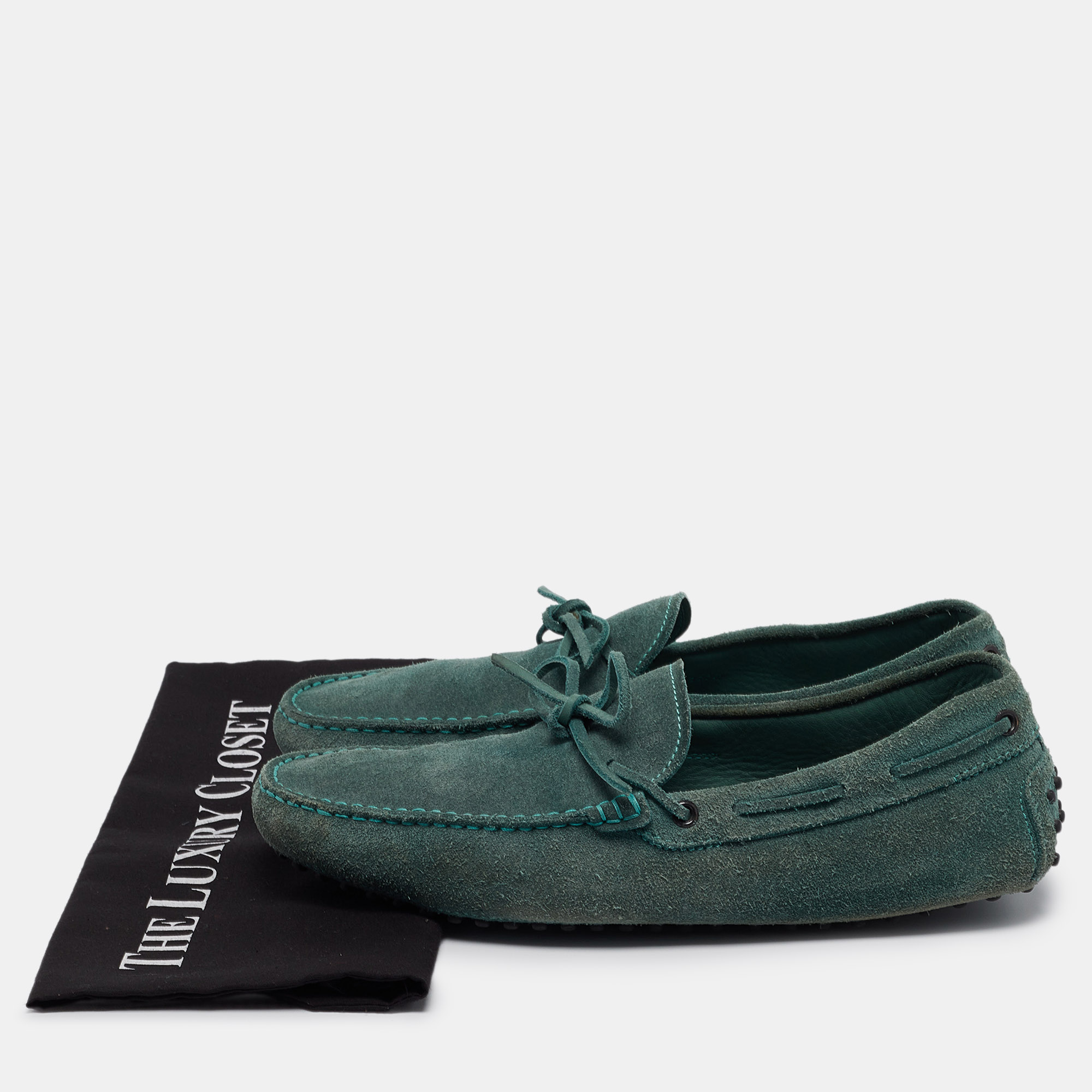 Tod's Green Suede Slip On Loafers Size 42.5