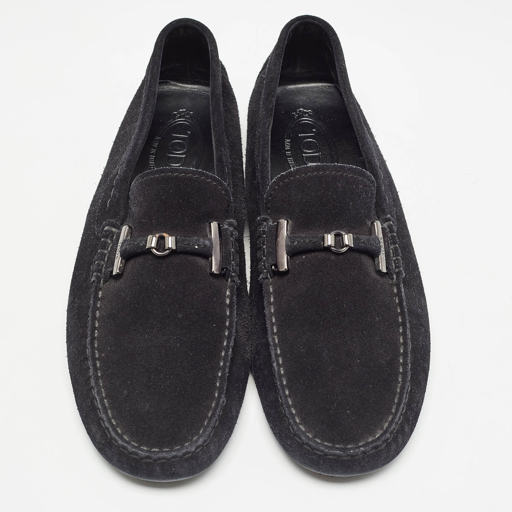 Tod's Black Suede Slip On Loafers Size 42