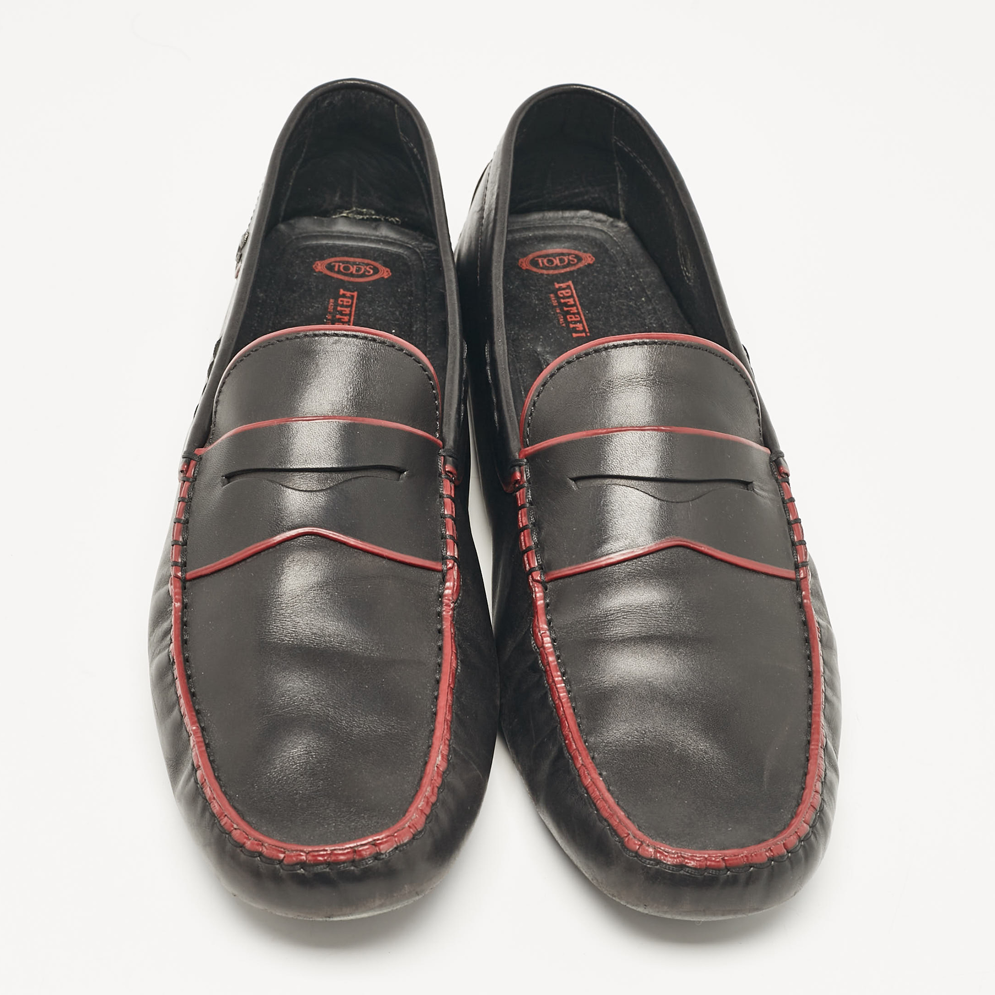 Tod's Black Leather Driver Loafers Size 46.5