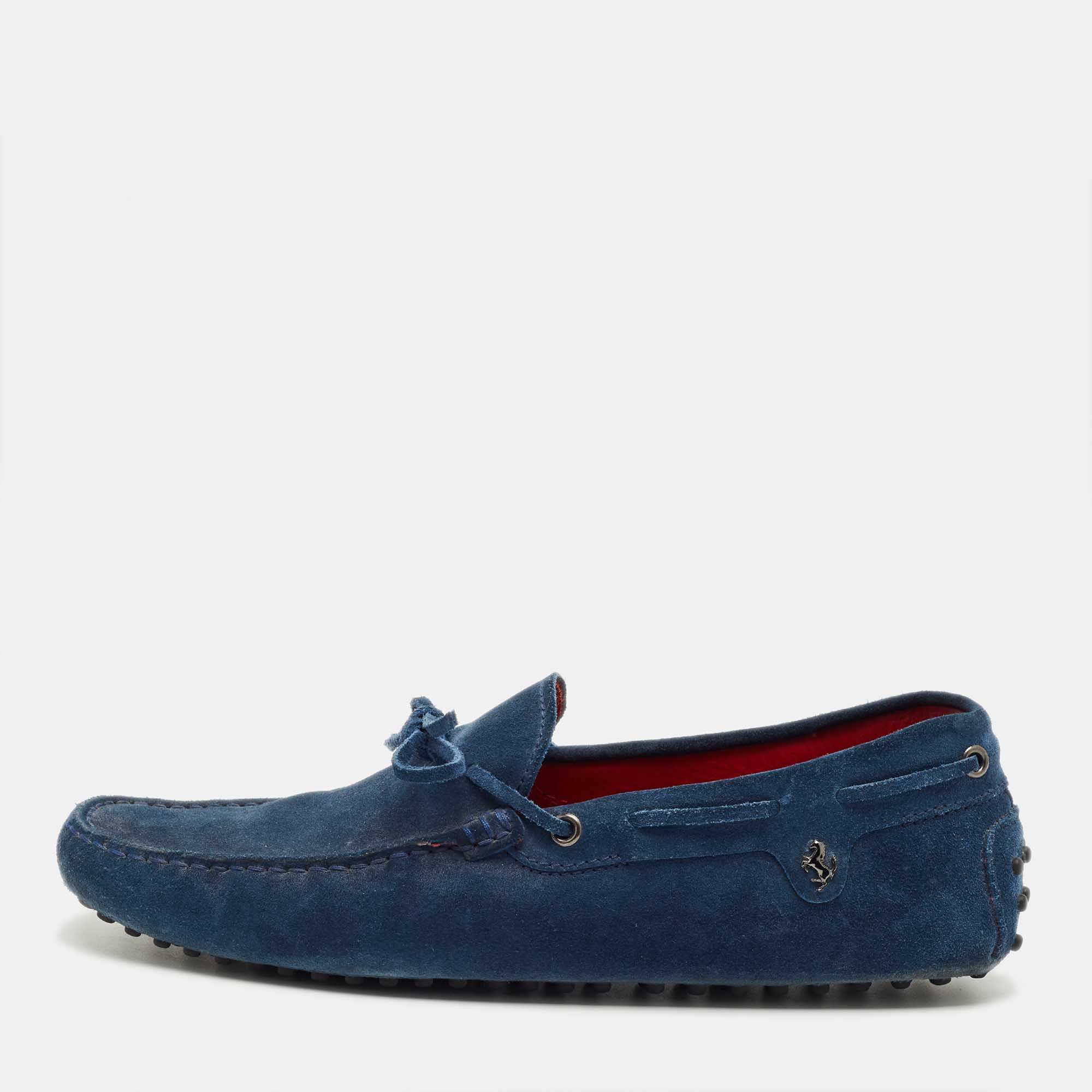 Tod's Blue Suede Bow Slip On Loafers Size 42
Tod's Blue Suede Bow Slip On Loafers Size 42