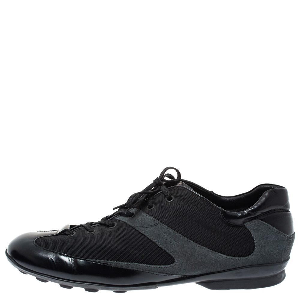 Tod's Black/Grey Suede and Canvas Lace Up Low Top Sneakers Size 
Tod's Black/Grey Suede and Canvas Lace Up Low Top Sneakers Size