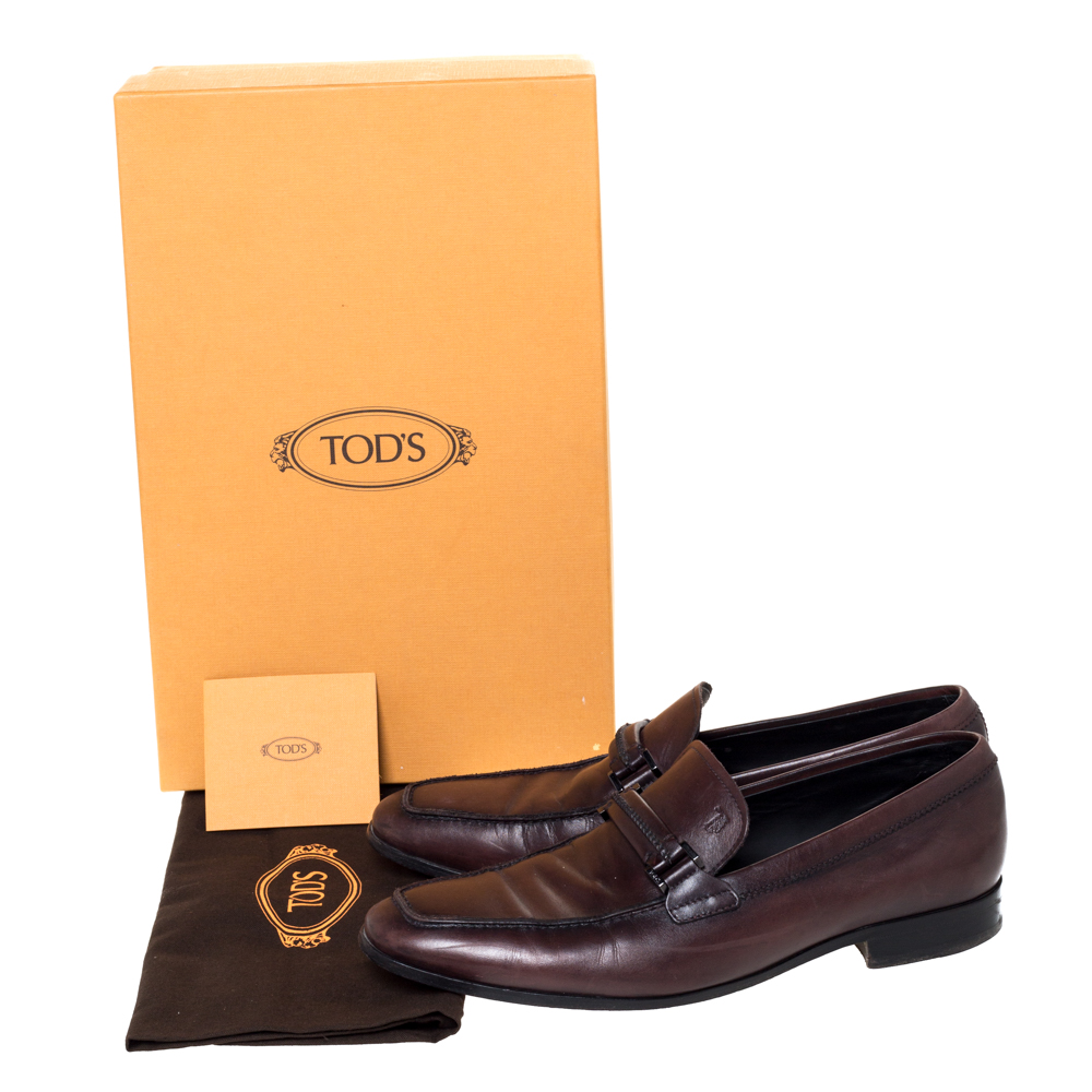 Tod's Brown Leather Gommino Loafers Size 41