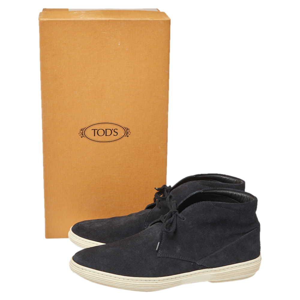 Tod's Black Suede Desert Ankle Boots Size 40
