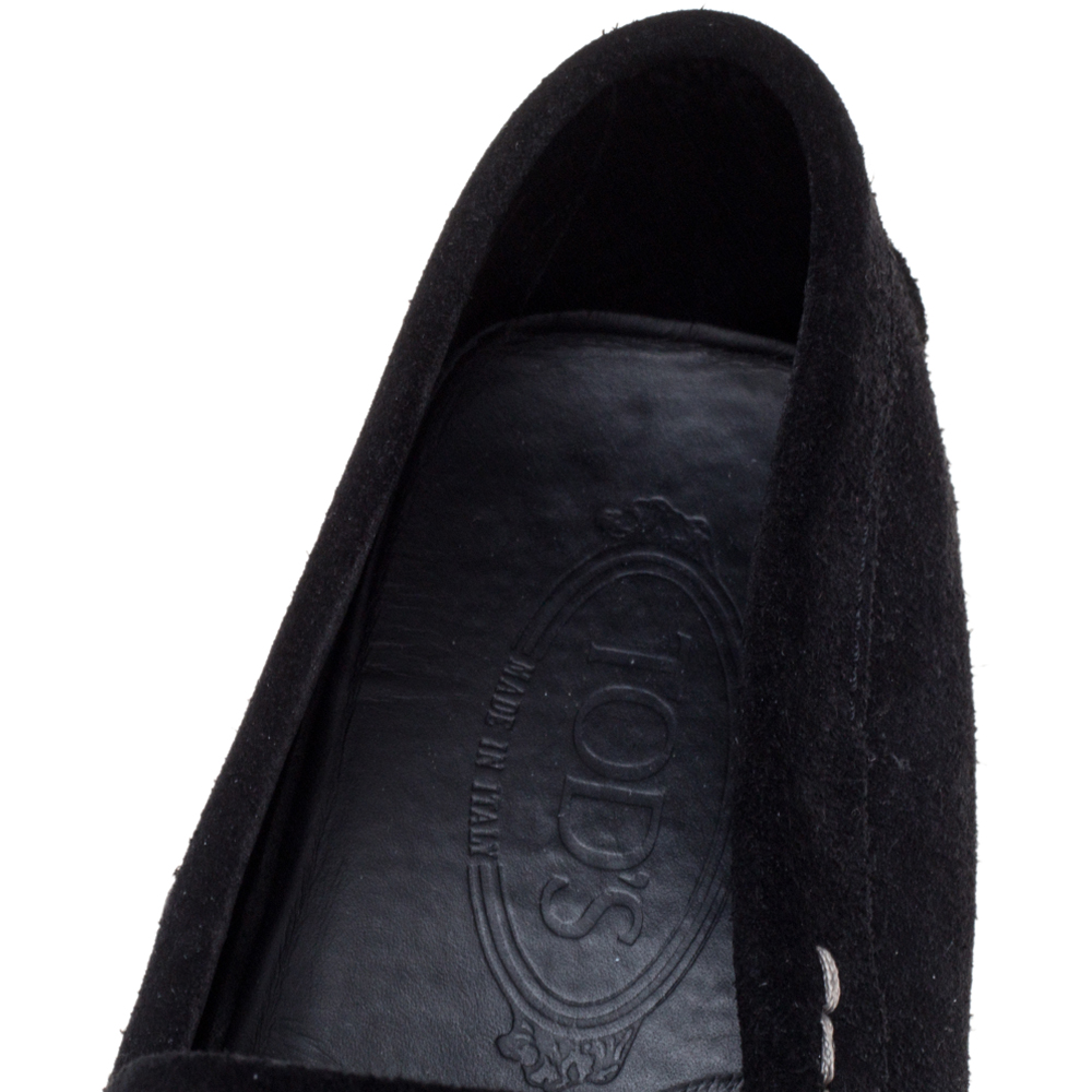 Tod's Black Suede Loafers Size 41