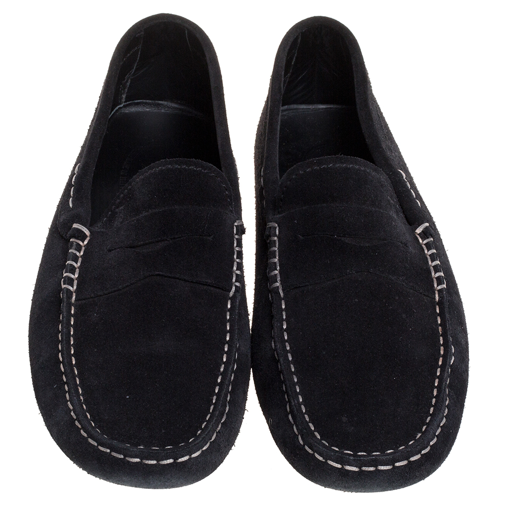 Tod's Black Suede Loafers Size 41