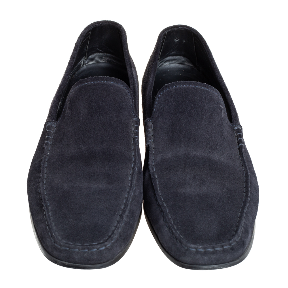 Tods Black Suede City Gommino Slip On Driving Loafer Size 46.5