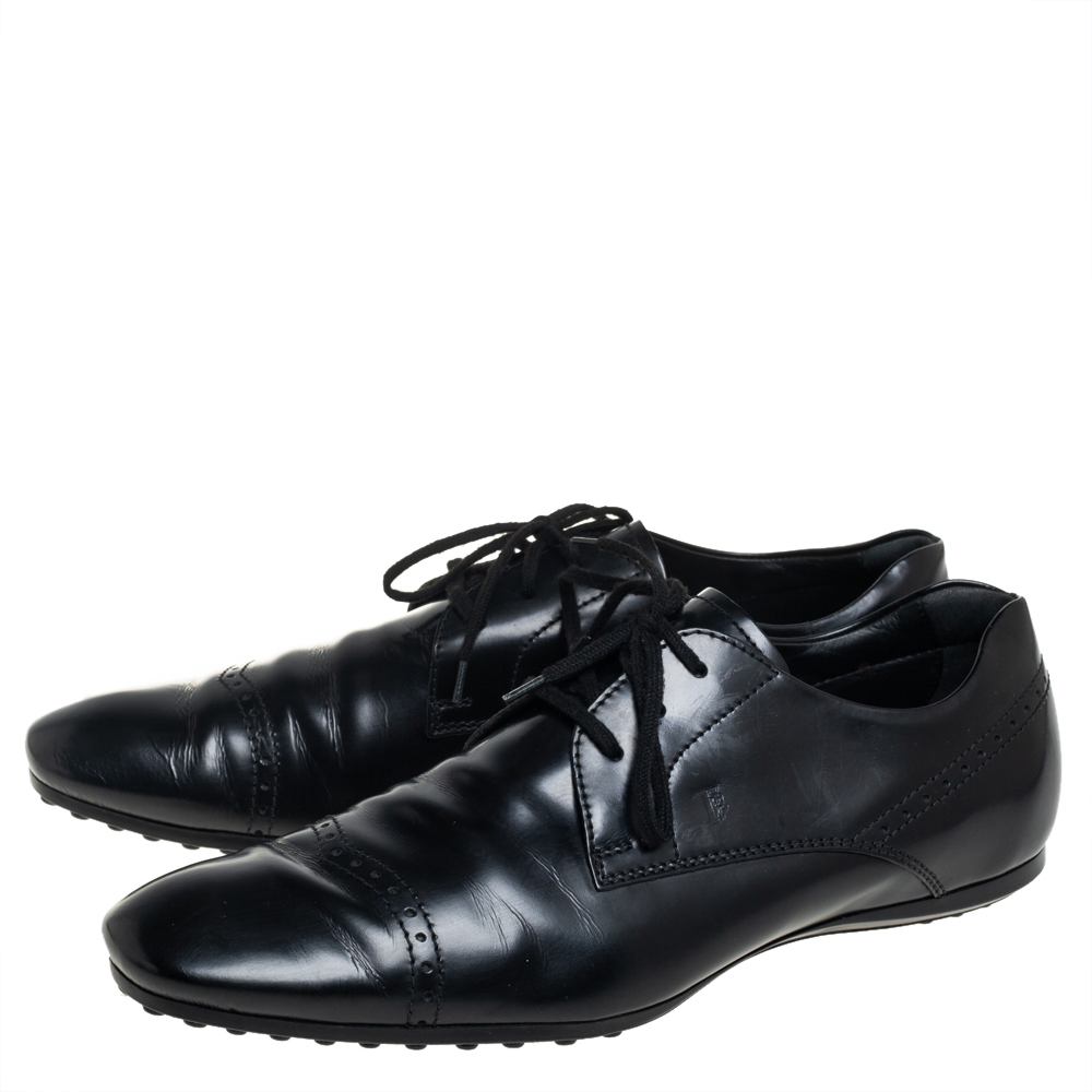 Tod's Black Leather Lace Up Oxford Size 41.5